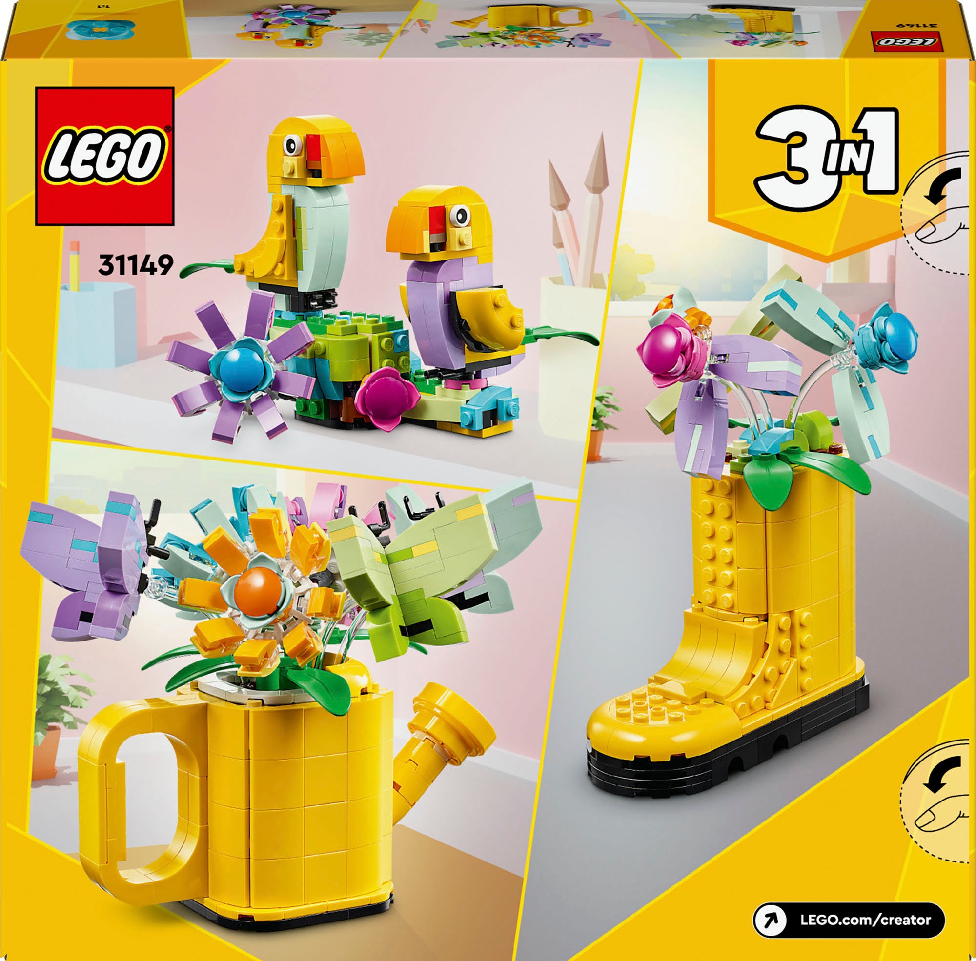 LEGO® Pions de construction »Giesskanne mit Blumen (31149), LEGO Creator 3in1« Made in Europe