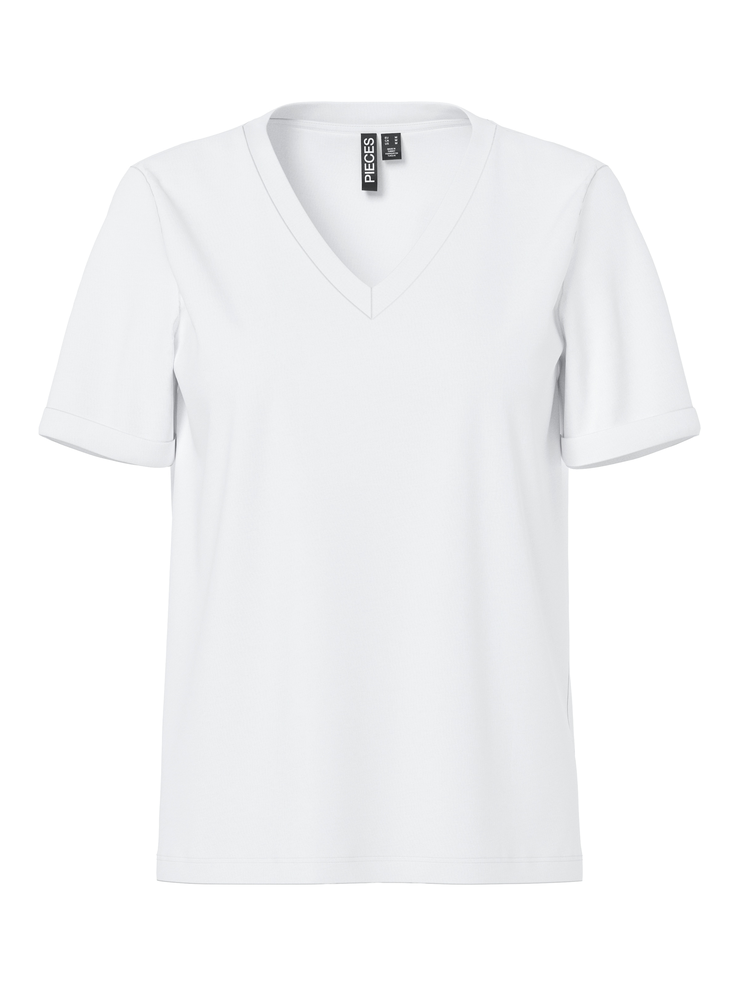 pieces T-shirt à manches courtes »PCRIA SS V-NECK SOLID TEE JRS NOOS BC« Baumwolle, regular fit