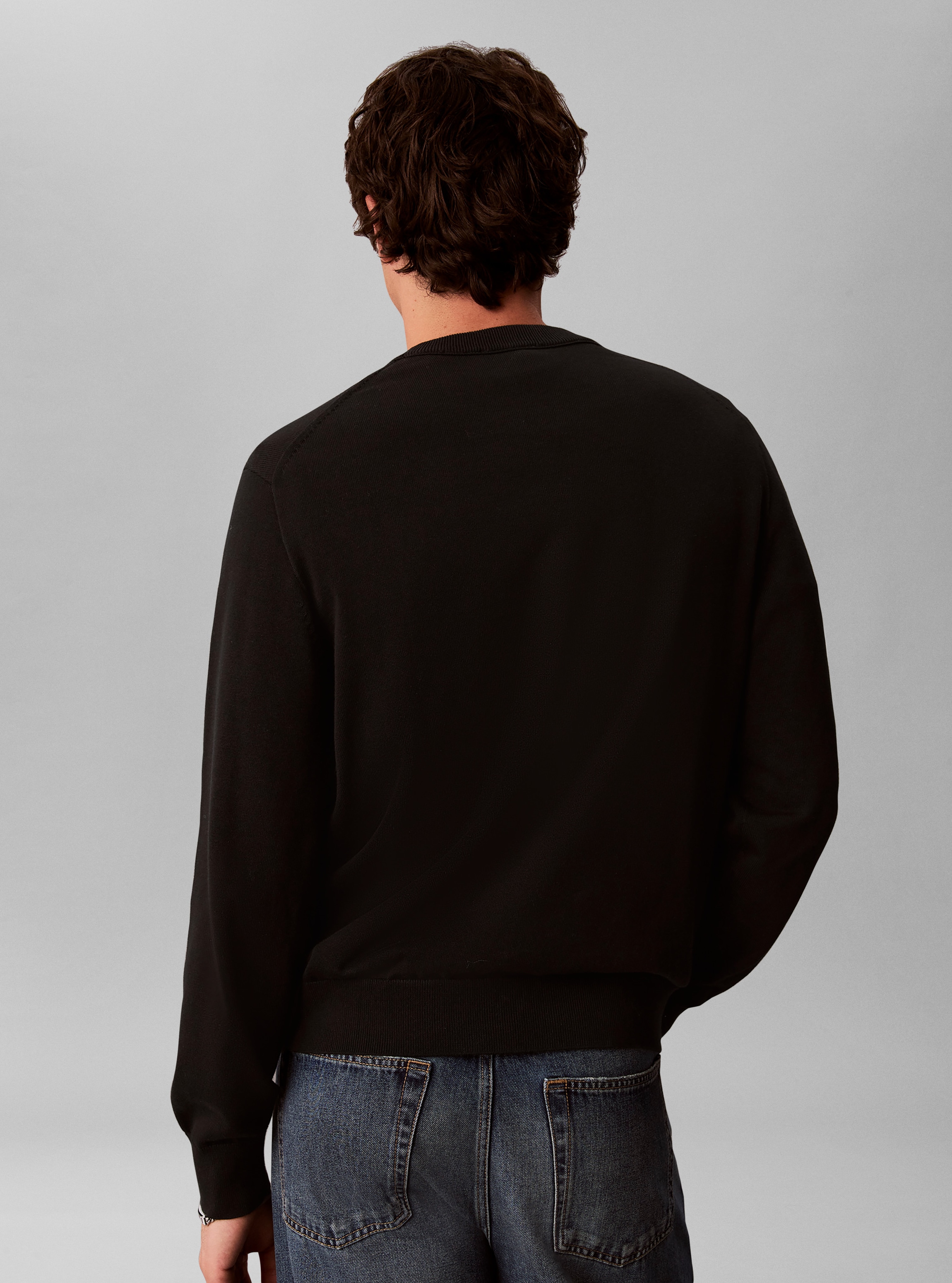 Calvin Klein Jeans Rundhalspullover »COTTON MONOLOGO« Regular fit mit Rundhalsausschnitt