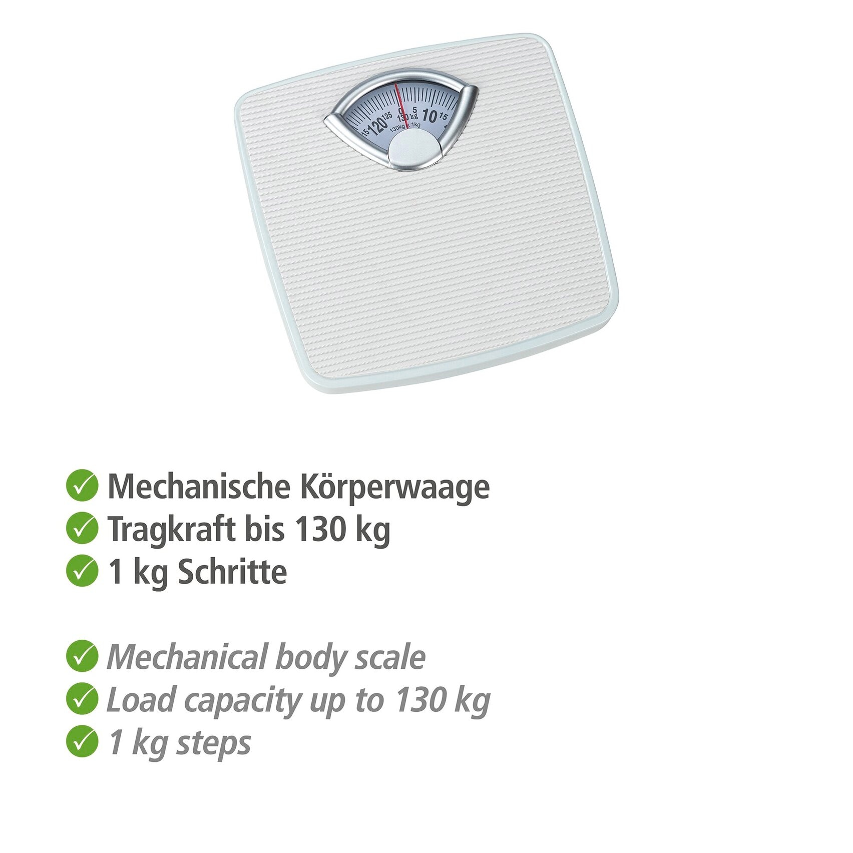 WENKO Pèse-personne pèse-personne analogique jusqu’à 130 kg
