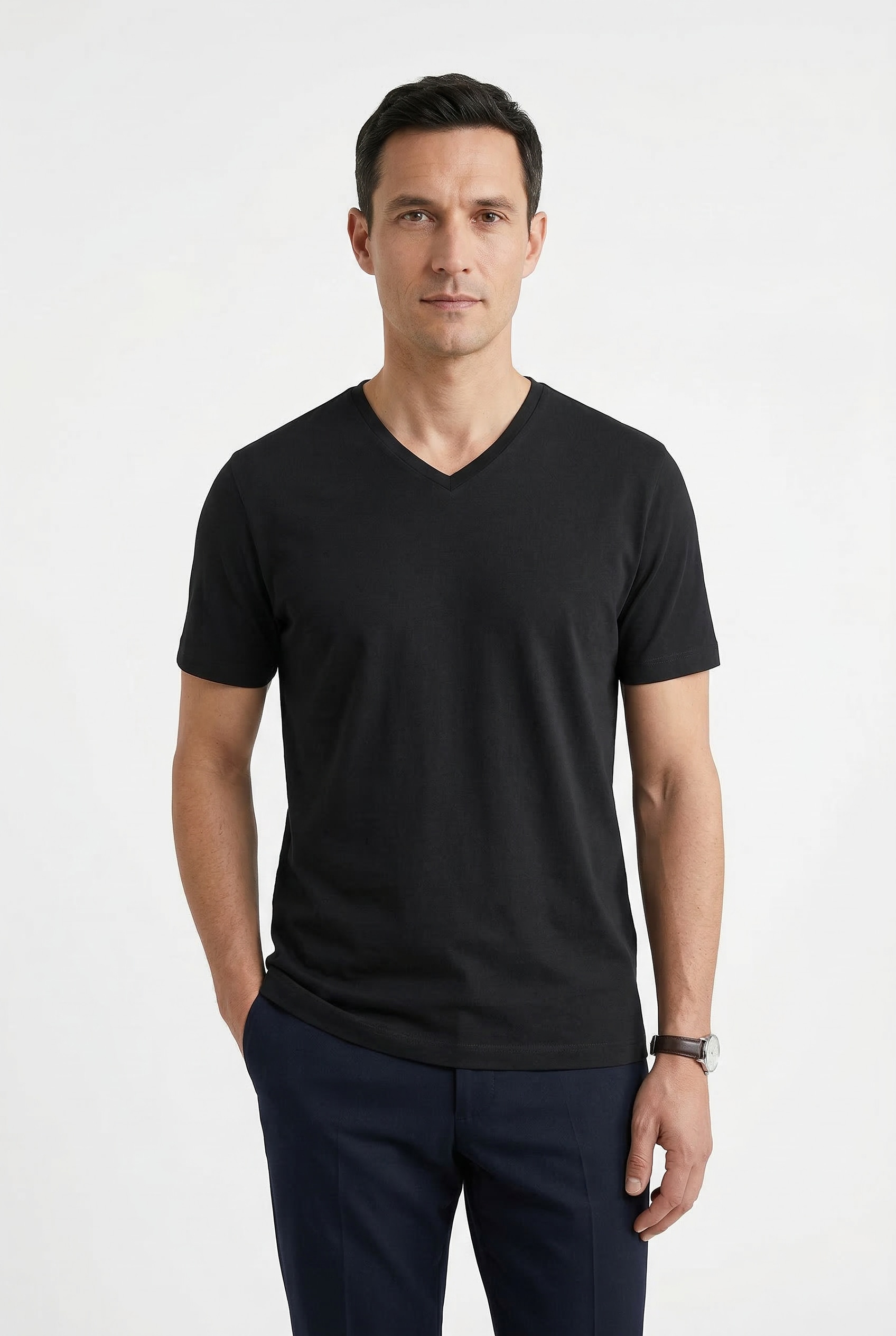 OLYMP T-Shirt Packung, 3er, 3 Stk. V-Ausschnitt, modern fit, reine Baumwolle