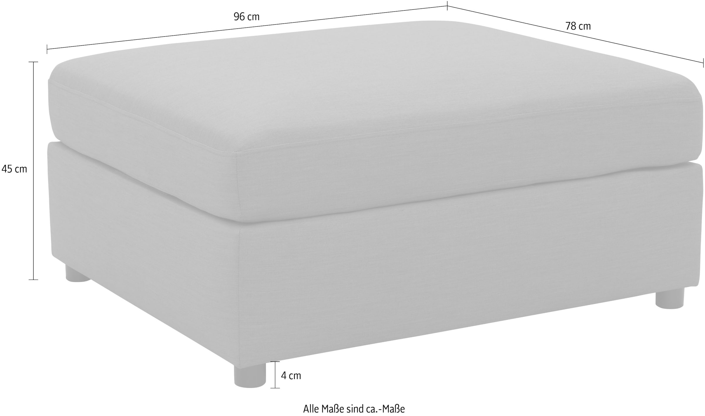 DOMO collection Polsterhocker »Solskin, individuell erweiterbar« Outdoor, grosser Polsterhocker, B/T/H 96/78/45 cm