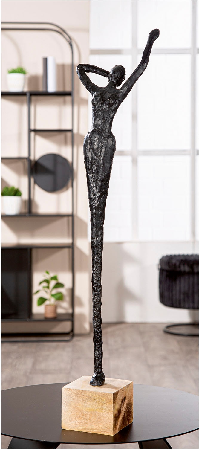 GILDE Figurine de décoration »Skulptur Alive naturfarben; schwarz H. 77 cm«
