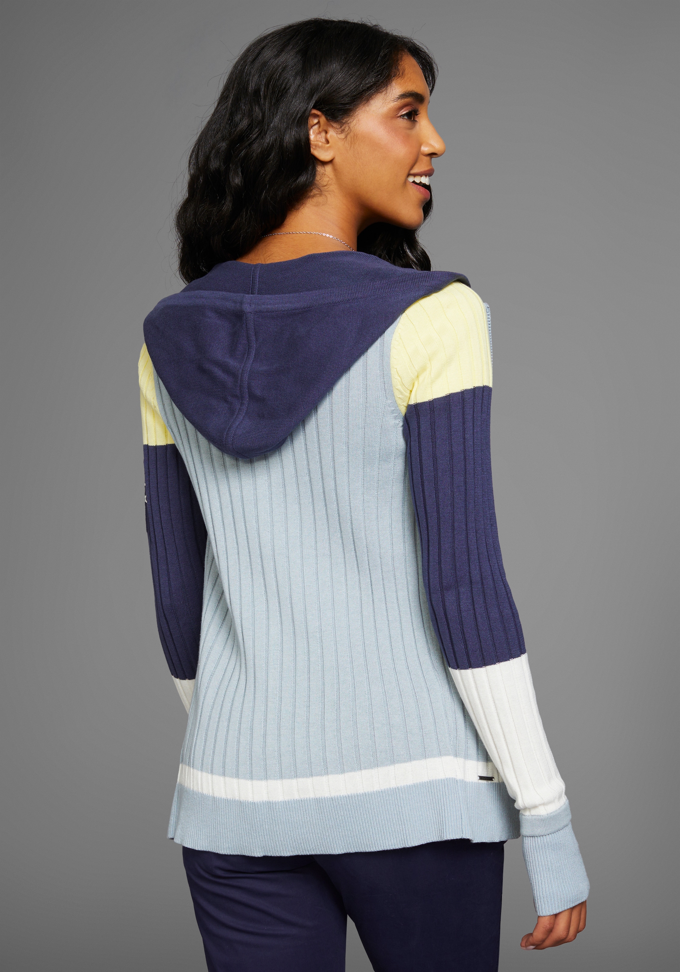 KangaROOS Cardigan à capuche mit Colorblock, grosse Grössen