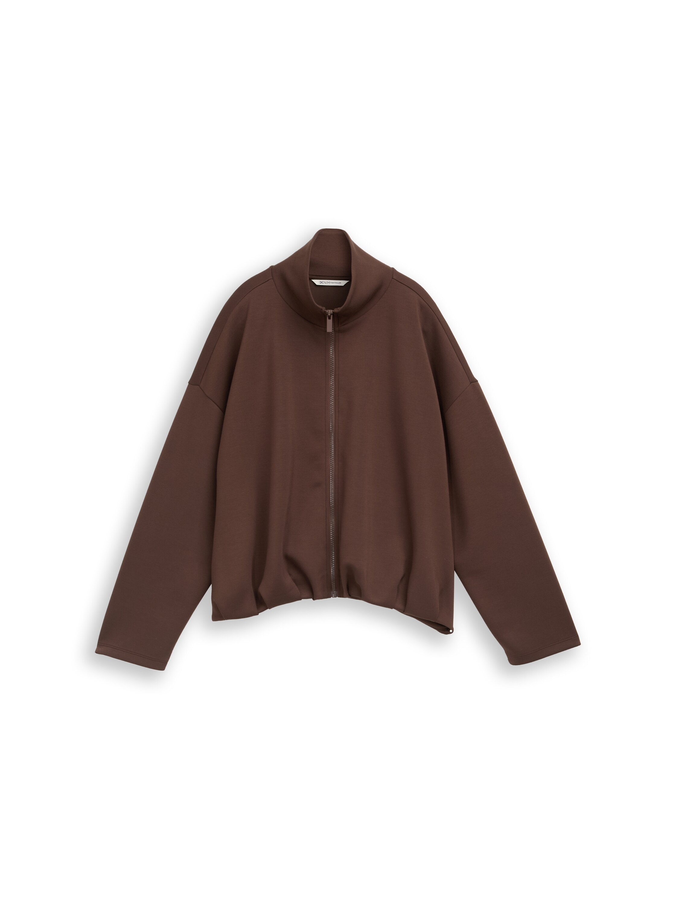 TOM TAILOR Denim Veste sweat mit Reissvershcluss und Stehkragen / Viskose-Stretch