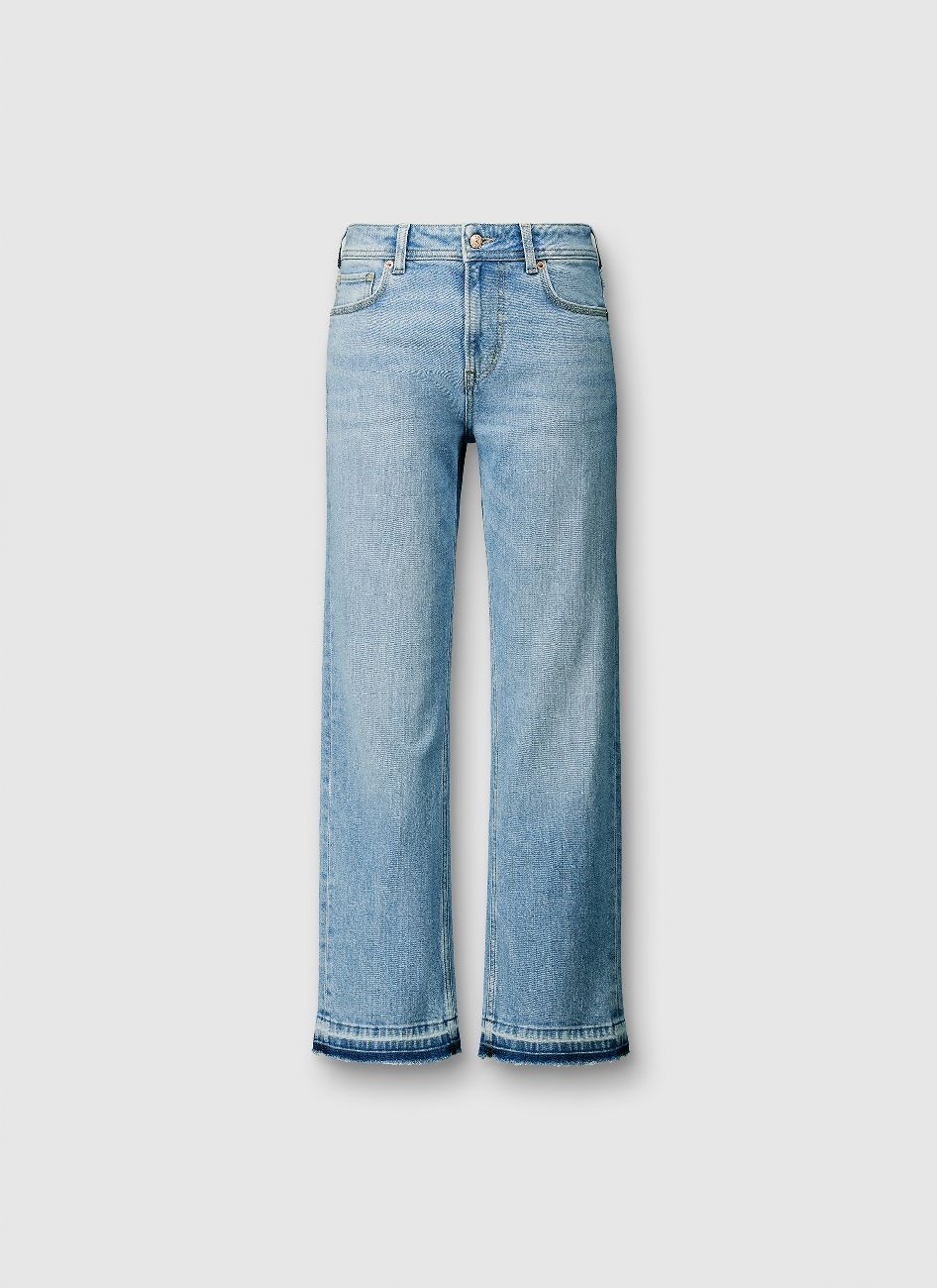 Pepe Jeans 5-Pocket-Jeans »STRAIGHT JEANS MW ARROW« mit leicht ausgefranstem Beinabschluss, Mid Waist