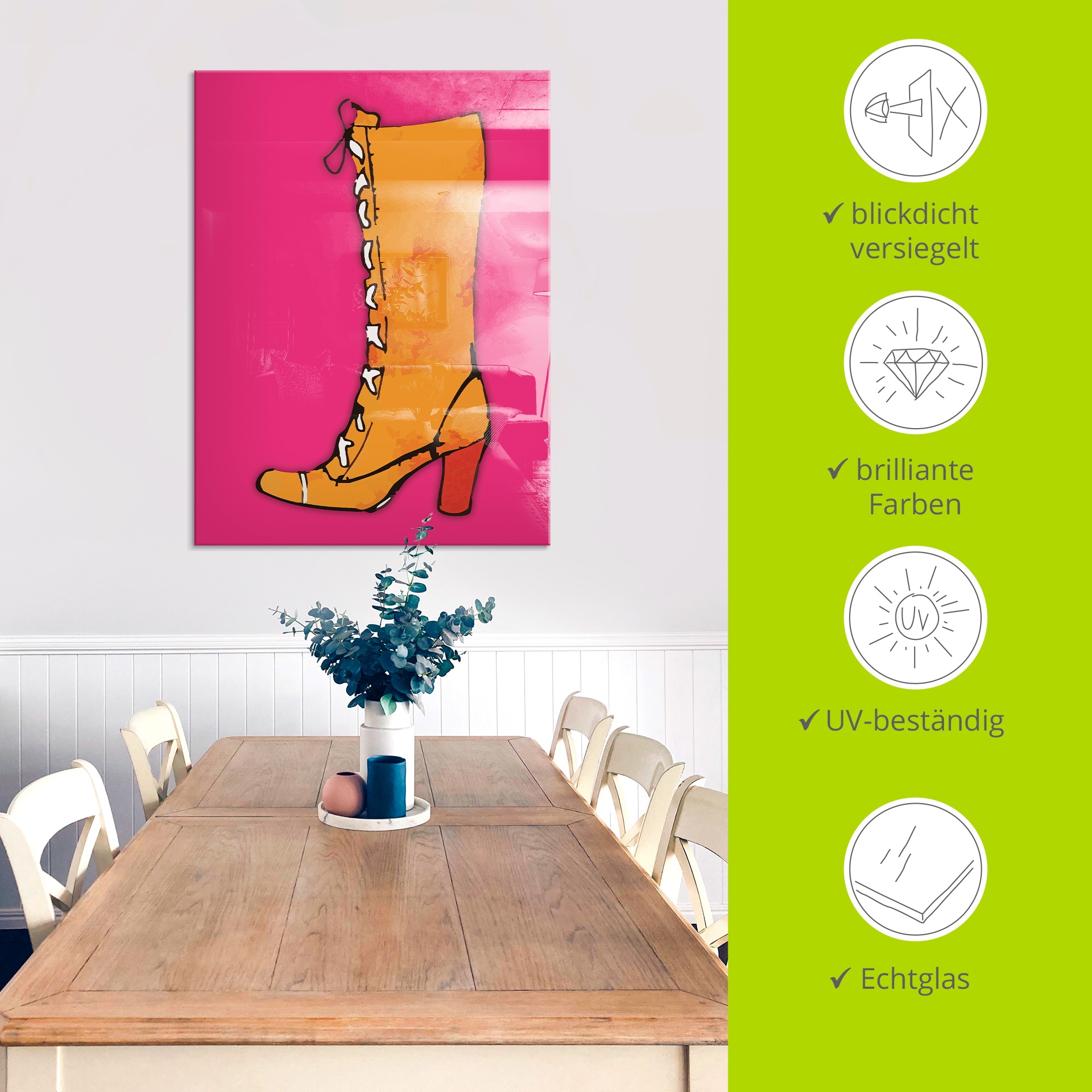 Artland Tableau en verre »Stiefel« 1 cuis tlg. in verschiedenen Grössen