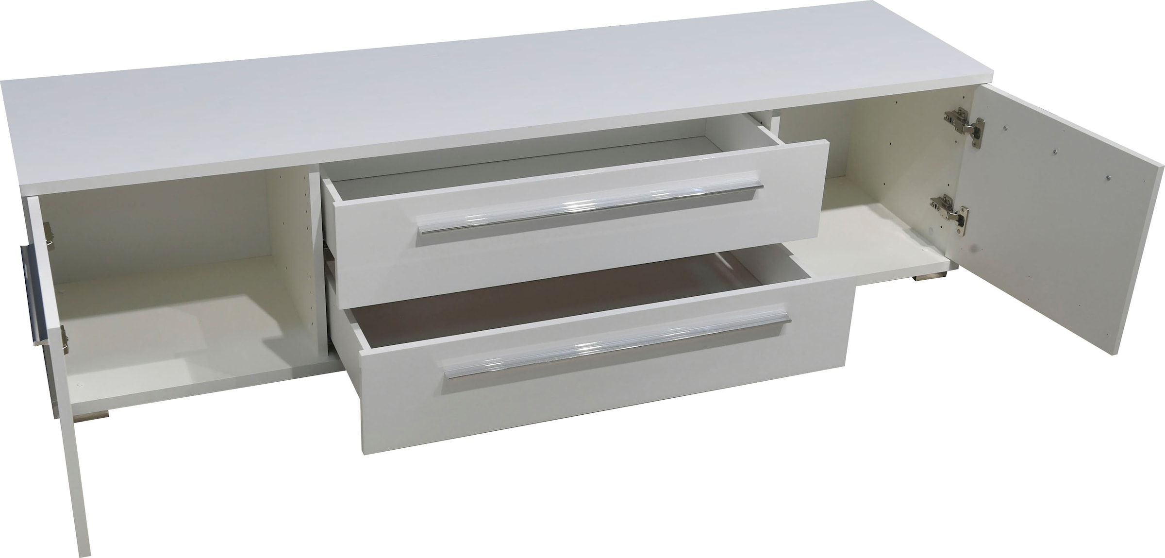 GOODproduct Lowboard »Piano TV-Kommode in Breite 165 oder 180 cm mit Soft-Close-Funktion« Hochglanz UV-lackiert, Br 180 cm mit versch. Tür- und Schubkastenmasse