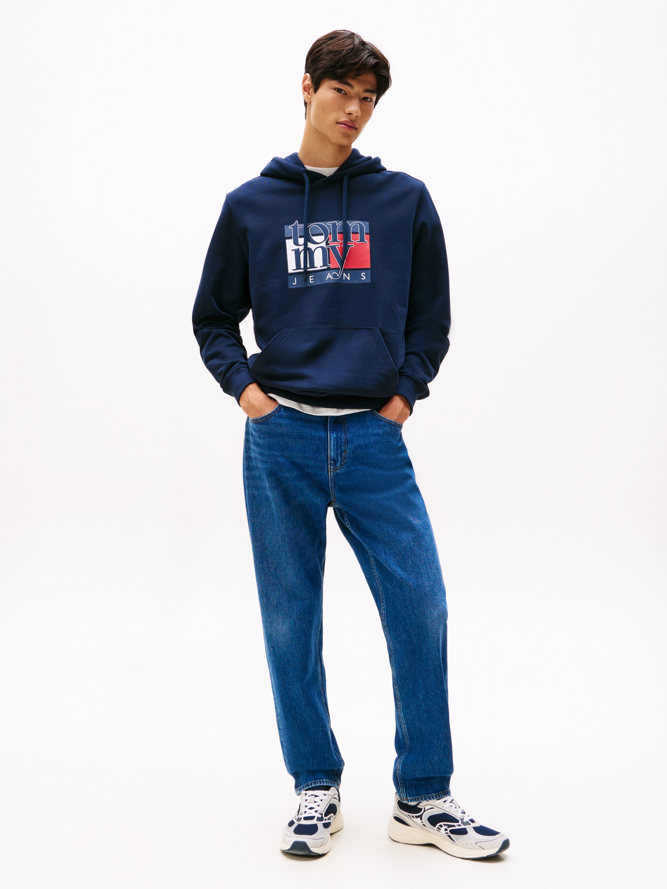 Tommy Jeans Hoodie »TJM RWB FLAG«, Regular Fit, Sweatshirt, mehrfarbiger Print
