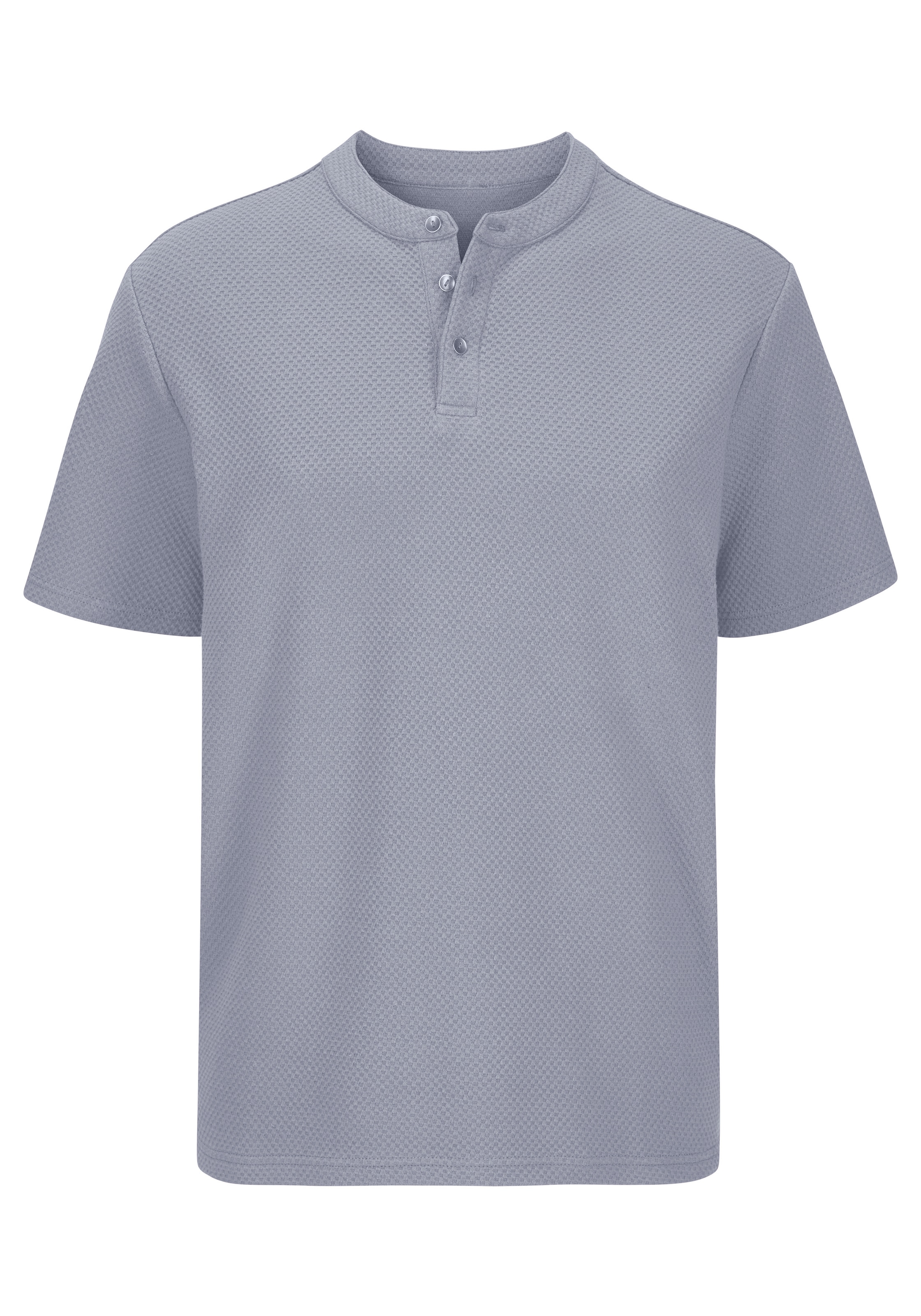 John Devin T-Shirt »Kurzarm-Poloshirt aus Struktur-Qualität« mit modischem Stehkragen und Knopfleiste