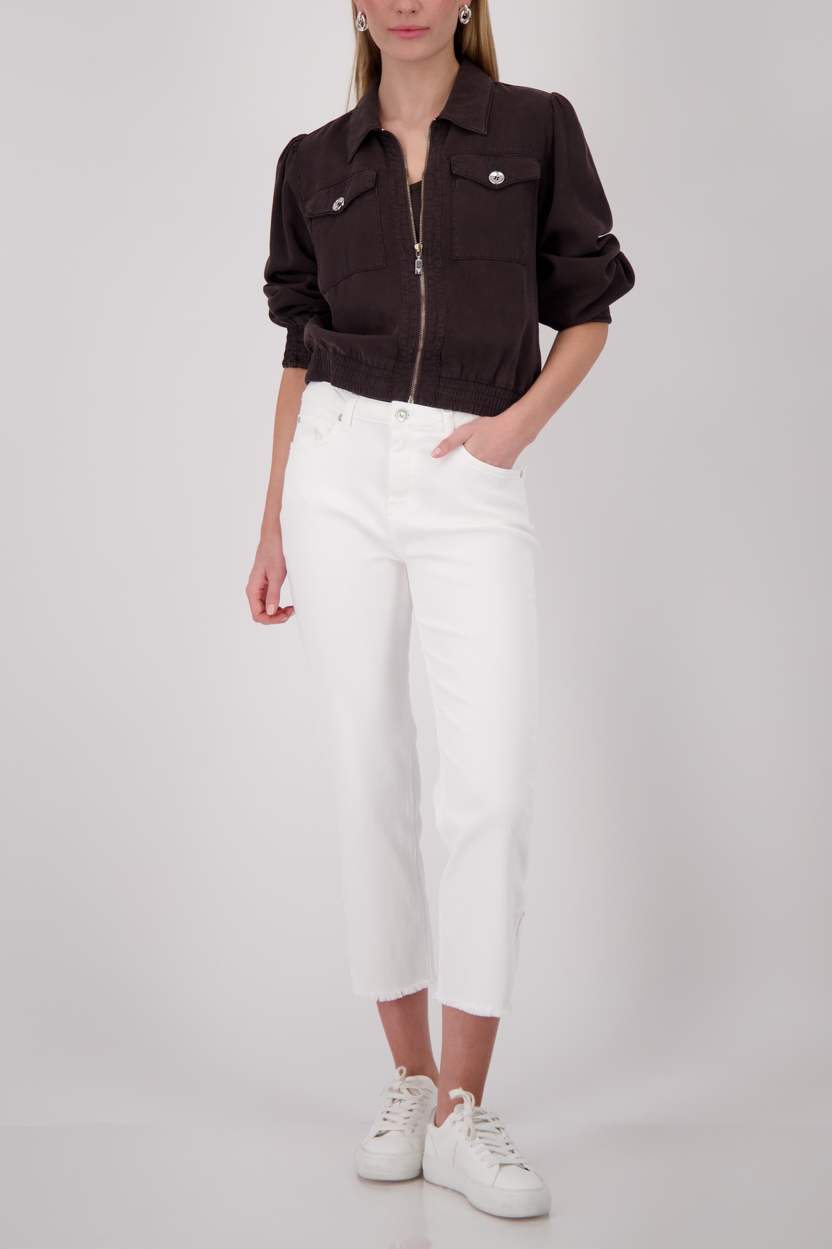 Monari Pantalon 7/8 »Hose Greta Short«  Regular fit mit Strasskette
