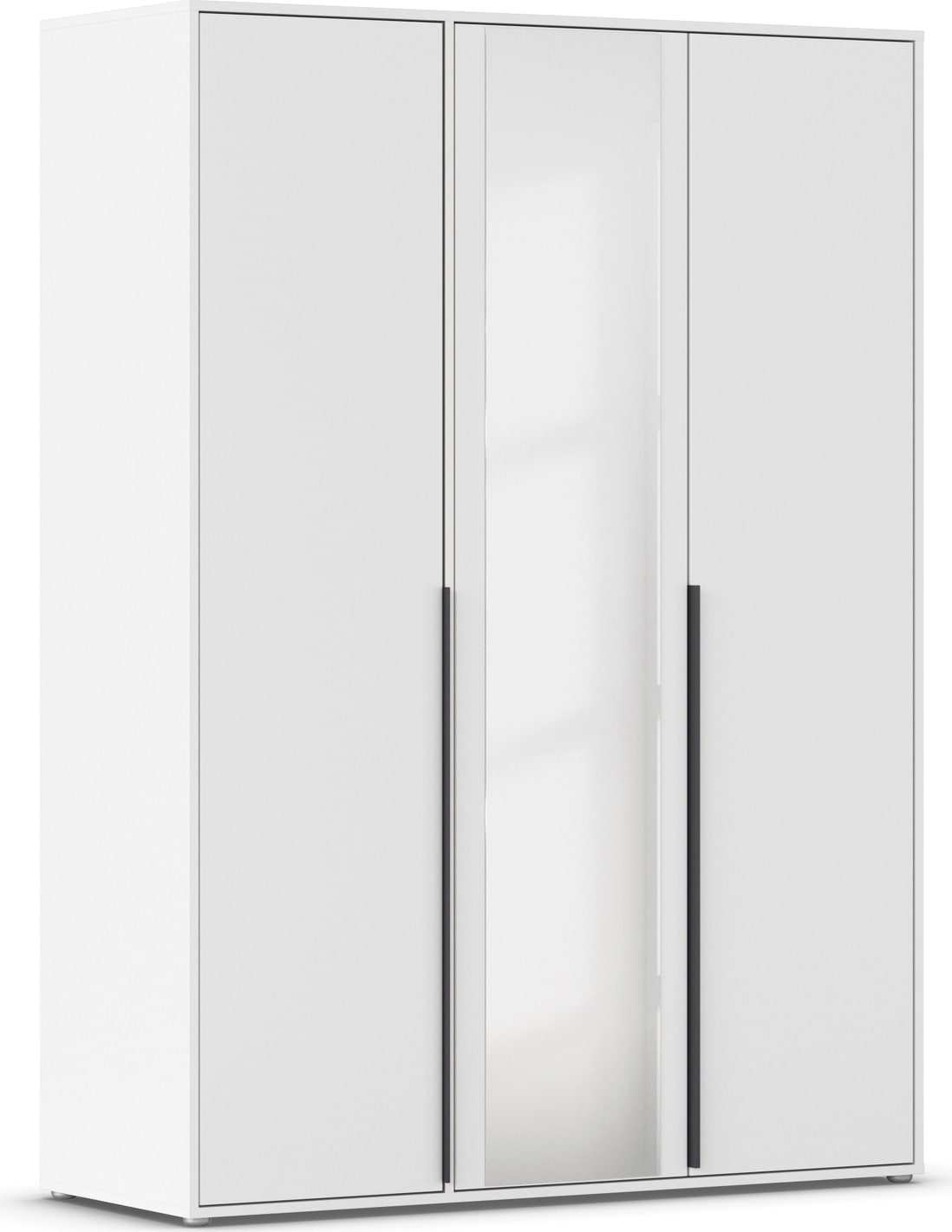 rauch Drehtürenschrank »Kleiderschrank Schrank Garderobe Wäscheschrank NAGATA mit Spiegel« in 3 verschiedenen Ausstattungen BASIC/CLASSIC/PREMIUM,  und modernen Stangengriffen in Graumetallic TOPSELLER MADE IN GERMANY
