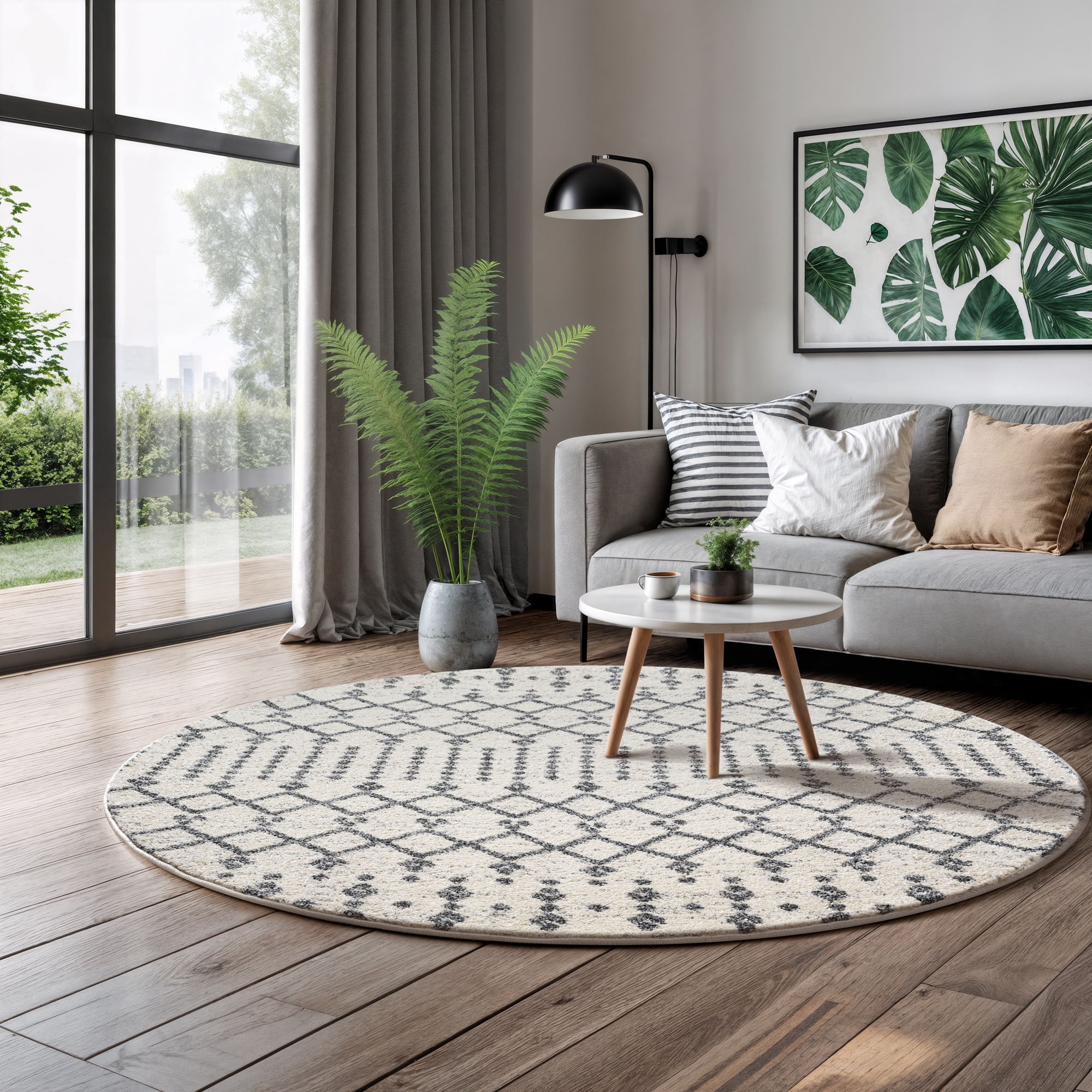 Sanat »Boho 8203  , auch als Läufer und in Rund« rund 10 mm Höhe Kurzflor, robust, Boho, Scandic, für Fussbodenheizung geeignet
