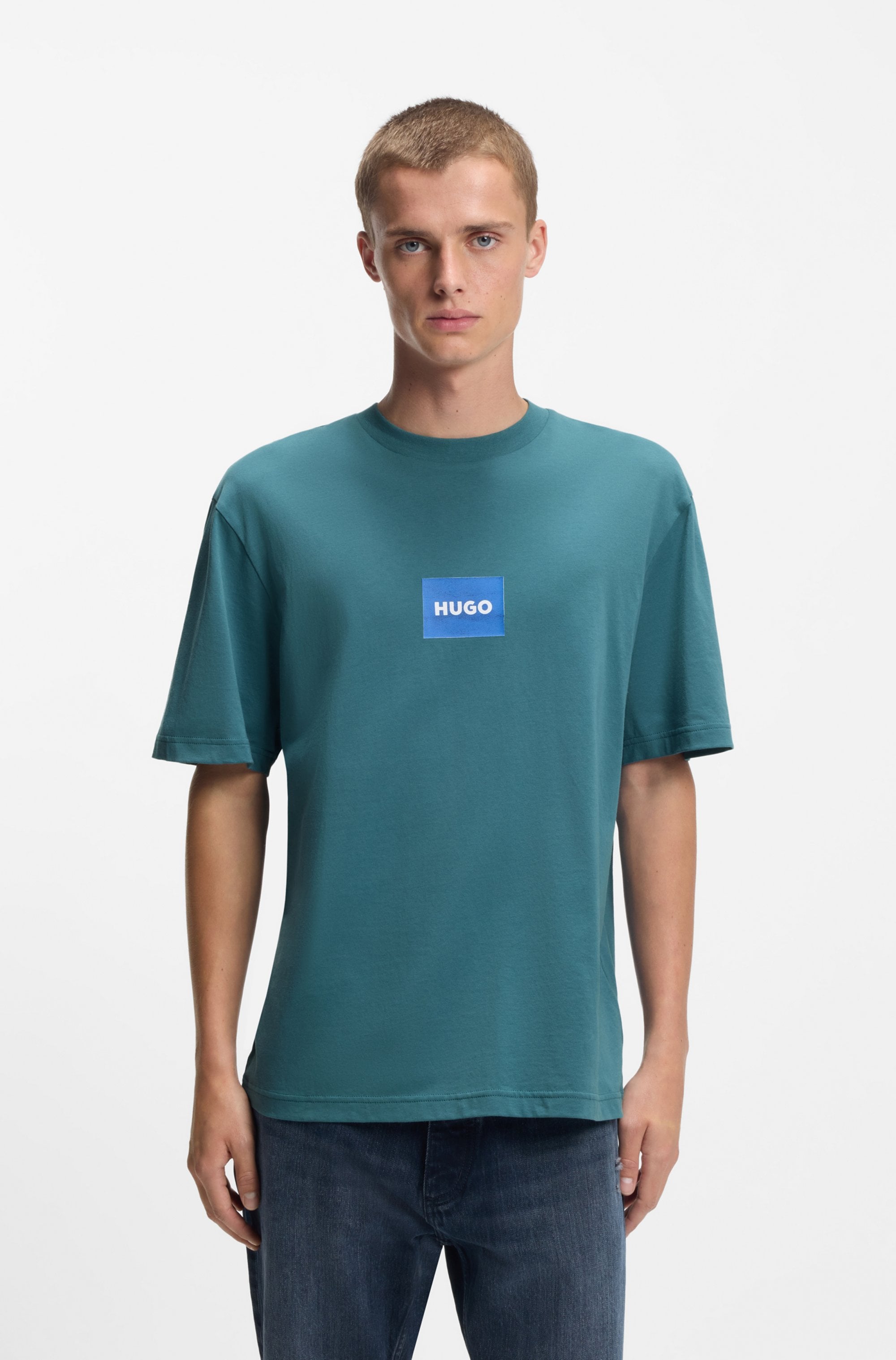 HUGO T-Shirt Regular Fit, Kurzarm, Hugo-Print