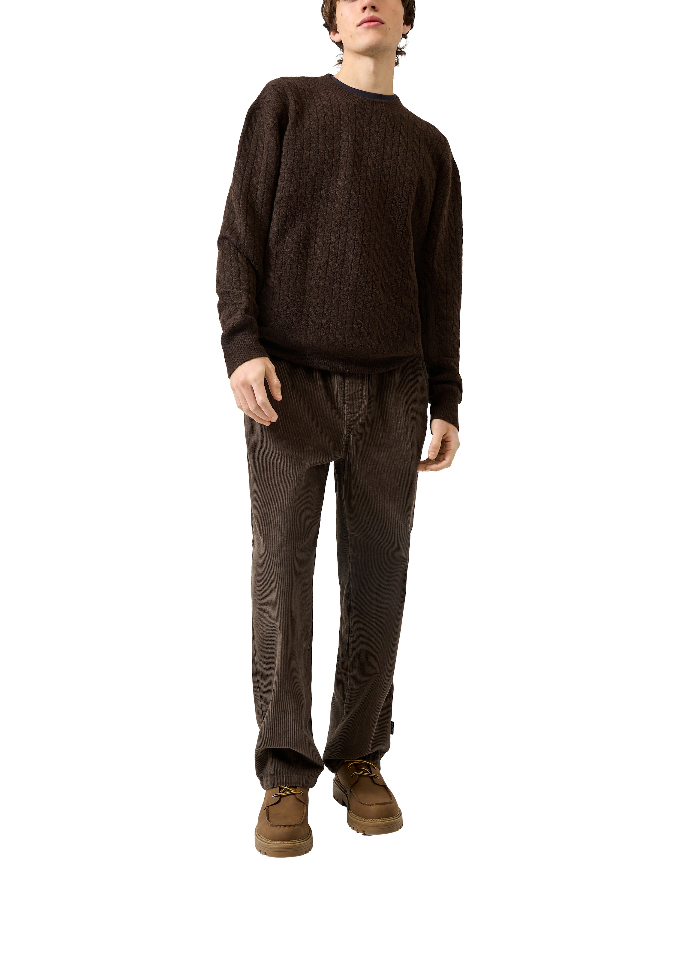QS Strickpullover Winterpullover mit Zopfmuster