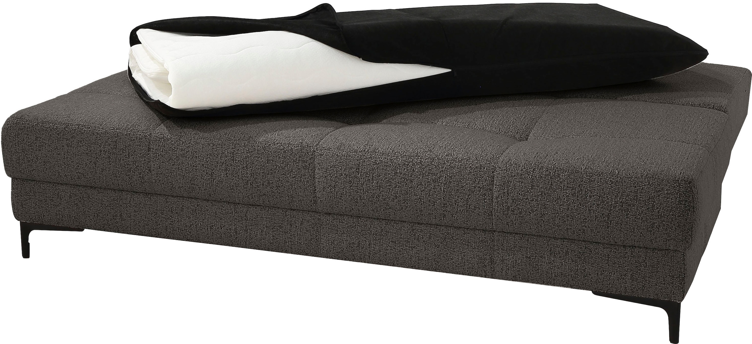Jockenhöfer Gruppe 1100000002199 »Felix, B: 205 cm, Liegefl. 155x201 cm, Dauerschlafsofa, inkl. Topper« Incluant fonction couchage et coffre de lit, garnissage à ressorts