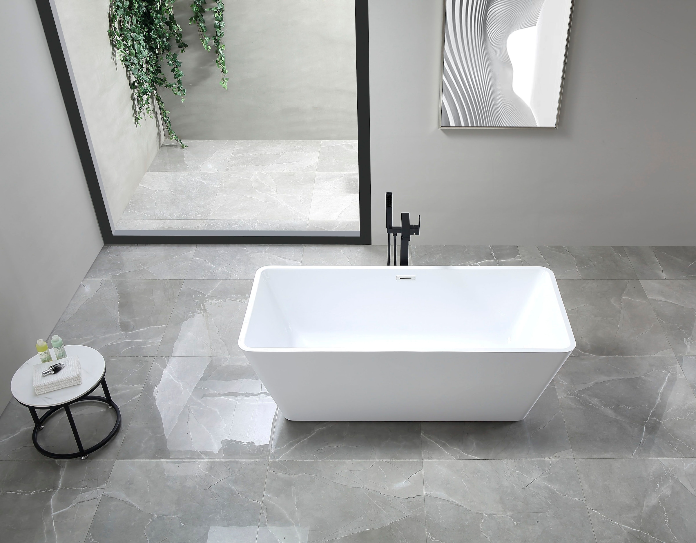 welltime Badewanne »Sagres« Höhe 60 cm mit Ablaufstöpsel | verstellbare Füsse | Überlauf Freistehend, 170x74x60 (LxBxH), Sanitäracryl, mit Pop Up Ventil