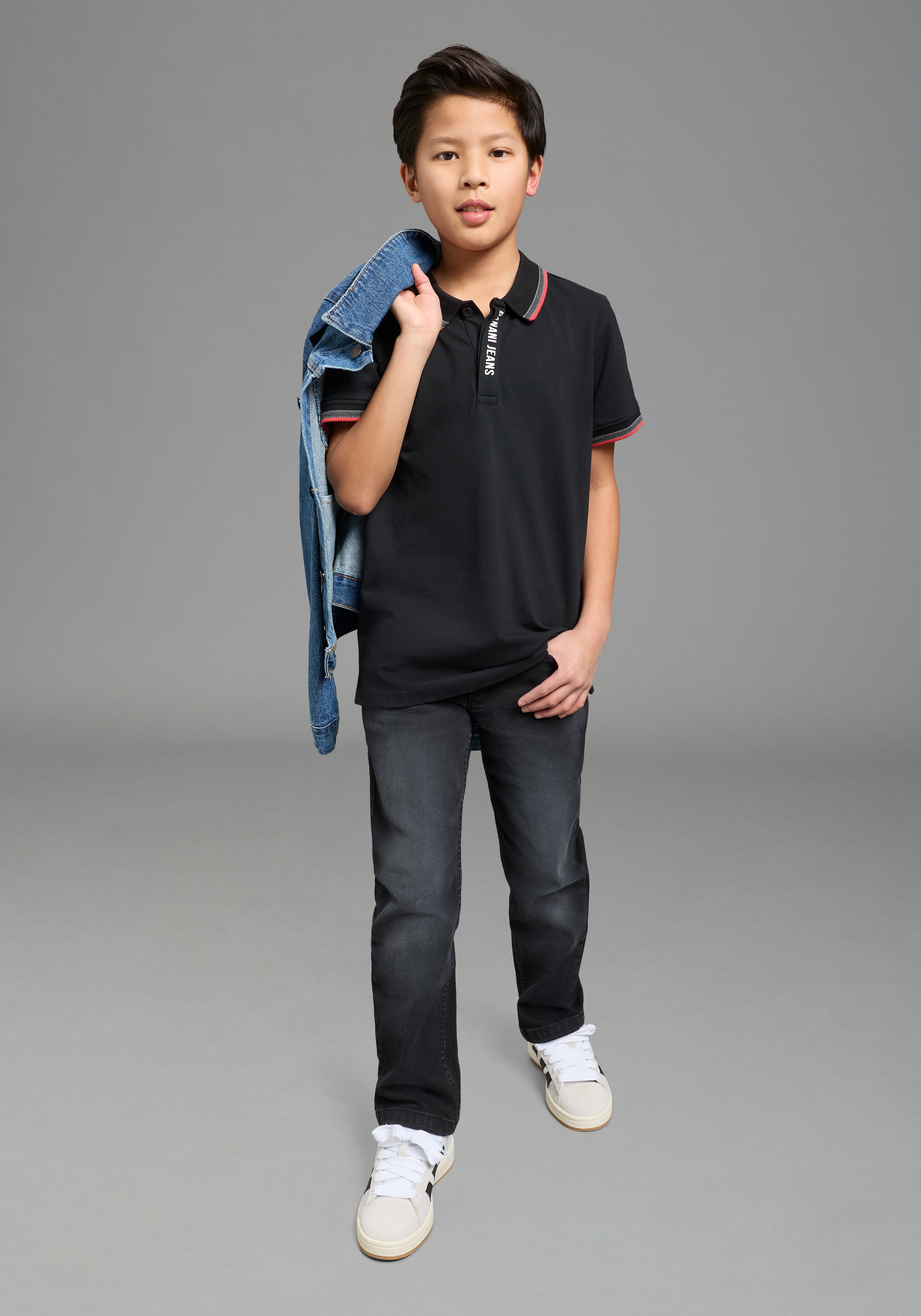 Bruno Banani Polo »Piqué-Shirt mit Logo-Print für Jungen« Basic-Passform, Kurzarm, mit Knopfleiste, mit Logodruck