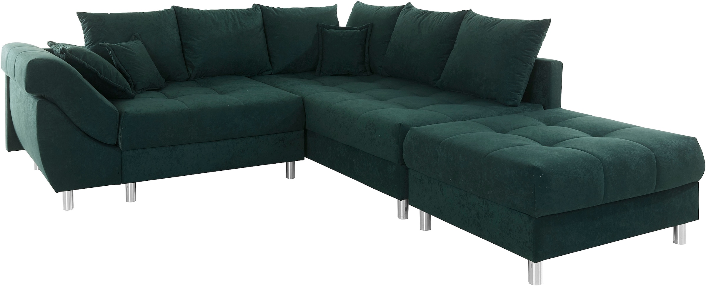 COLLECTION AB Ecksofa »(Spar-Set) Innsbruck L-Form und Hocker« Ecksofa und Hocker, Recamiere links oder rechts montierbar