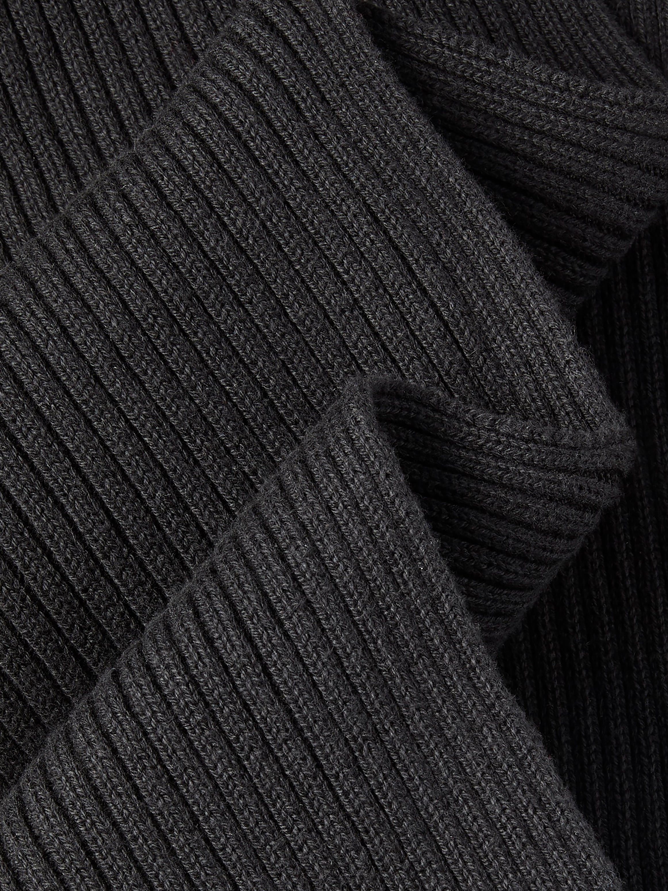 Calvin Klein Écharpe tricotée »PATCH CHUNKY RIB CTN KNIT SCARF« coupe régulière avec logo de la marque