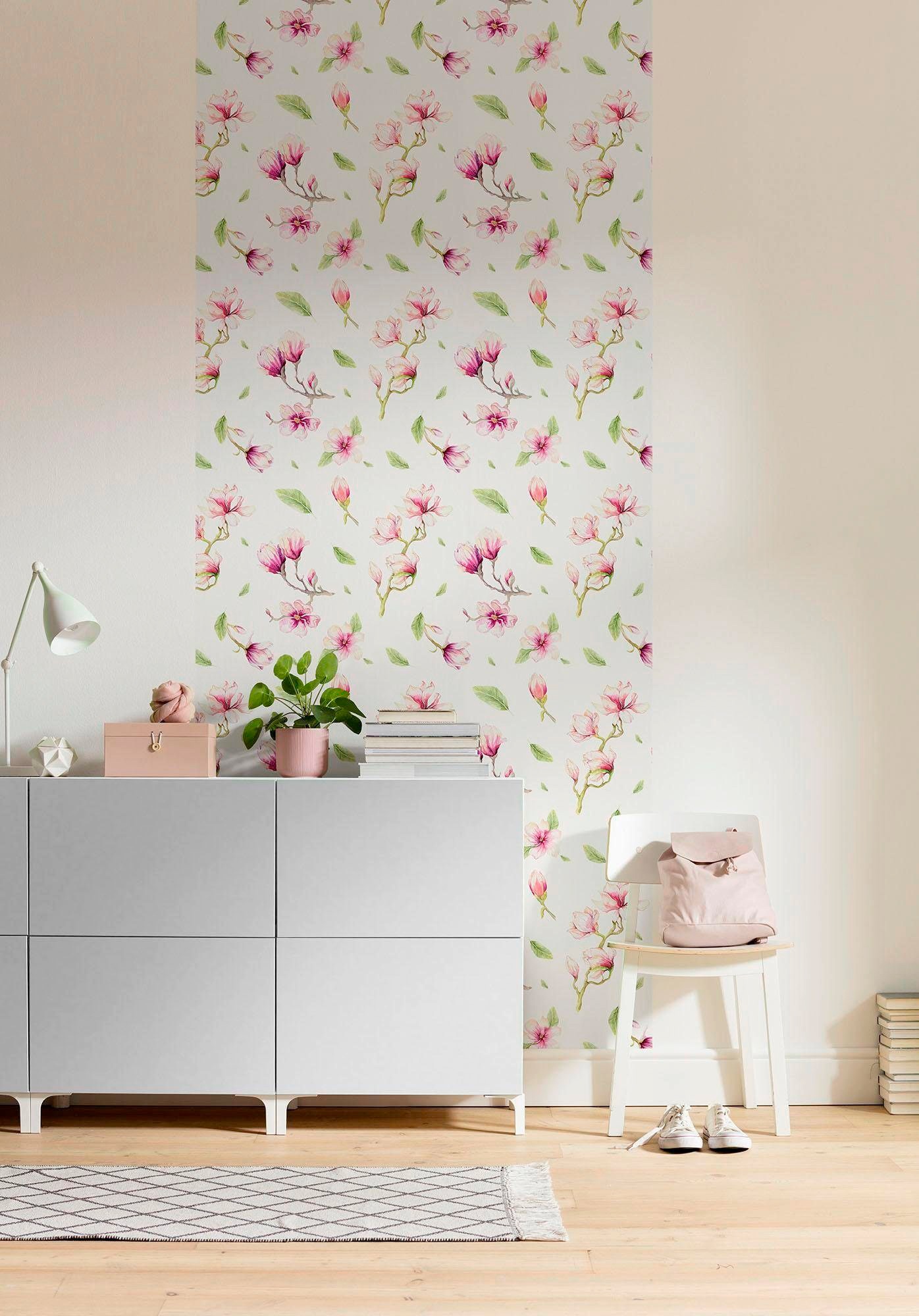 Komar Vliestapete »Magnolia Rappo« (Breite x Höhe), Vliestapete, 100 cm Bahnbreite