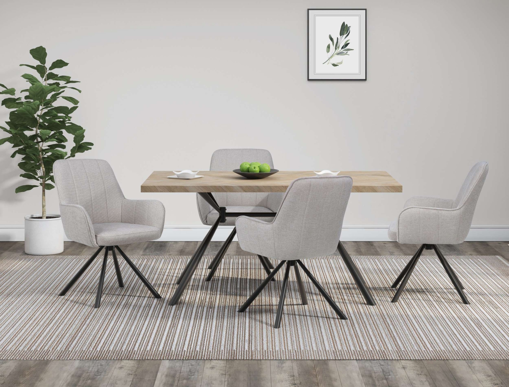 GOODproduct Esszimmerstuhl »Flaurent« () 2 Stk.gepolsterte Rückenlehne, Armlehne und Sitzfläche, Sitzhöhe 50 cm