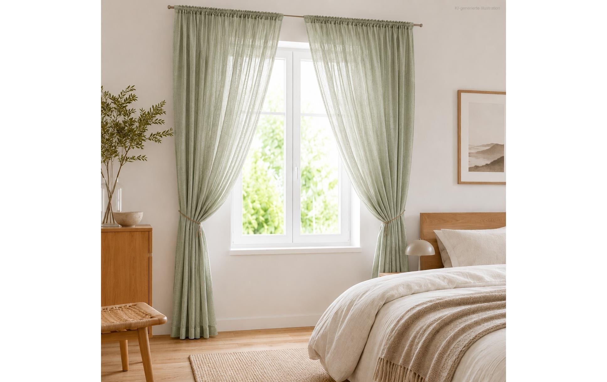 Urbanara Rideau »2er-Set Mafalda Nova 140 cm x 320 cm« Ruban plissé 2 cuis tlg.