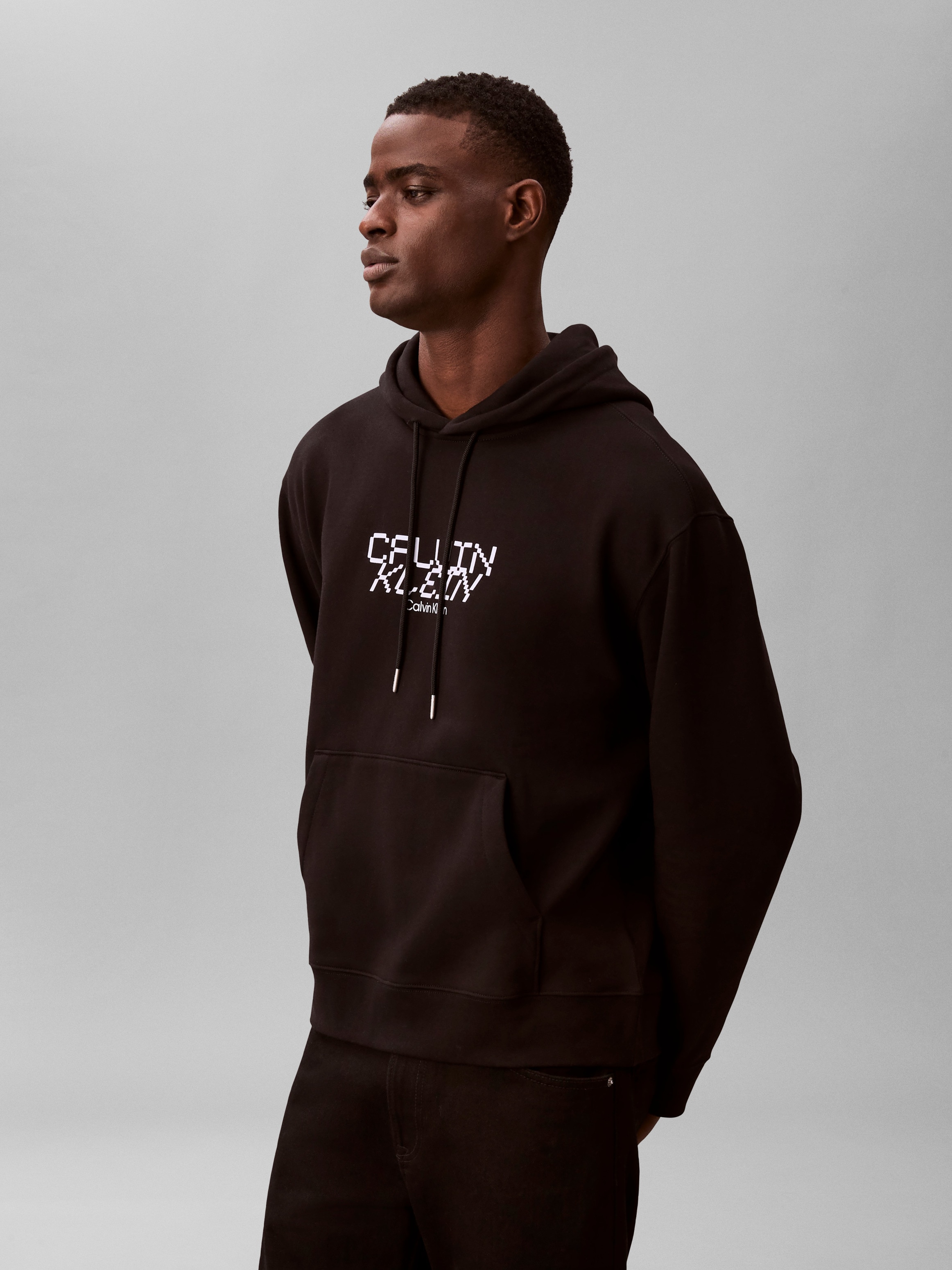 Calvin Klein Kapuzensweatshirt , Regular Fit, Kängurutasche, Logo-Schriftzug
