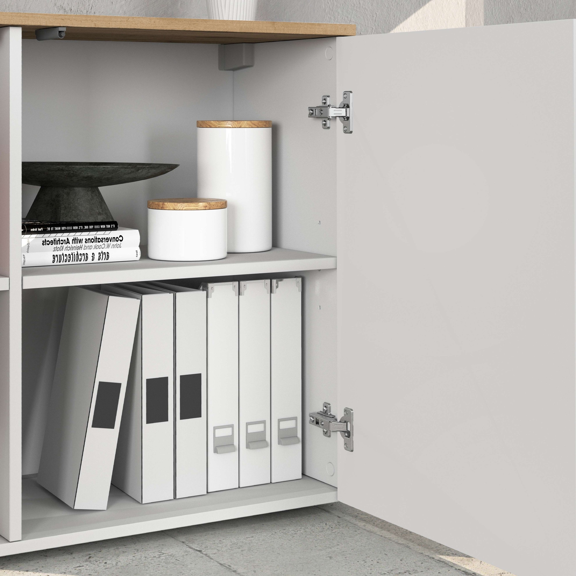 GOODproduct Sideboard »ISEO, Kommode, Schrank, Sideboard, Lowboard, 6 Fächer, Breite 150 cm« 1 Stk. tlg. stehend/hängend, 3 Türen Hochglanz lackiert, Made in Italy