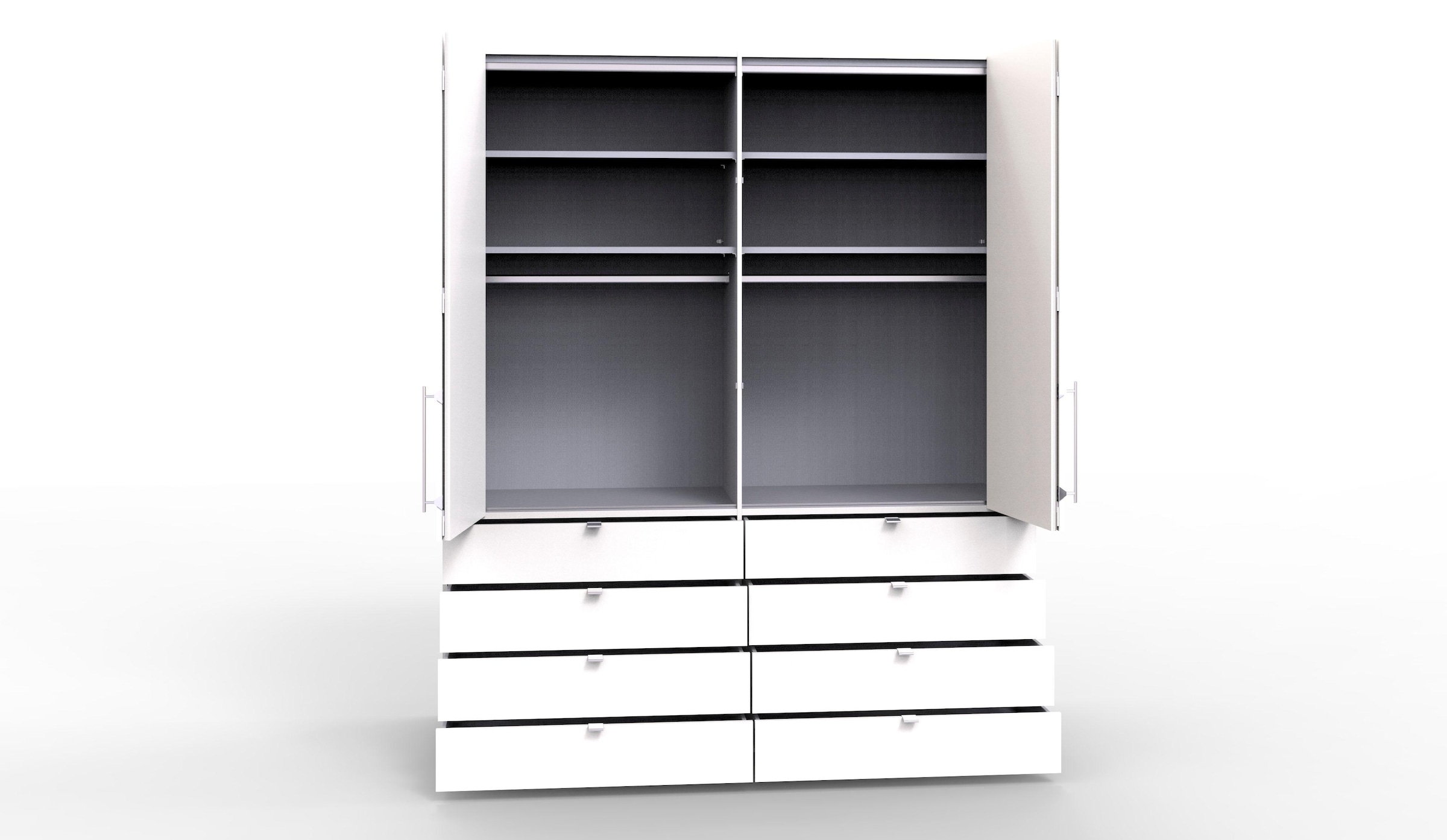 WIEMANN Falttürenschrank »Loft, Kleiderschrank, Schrank, Wäscheschrank, mit Glasfront« 3 Breiten, 2 Höhen 216/236 cm auswählbar, MADE IN GERMANY,  inkl. gepämpften Schubkästen und Türen, mit Panoramaöffnung