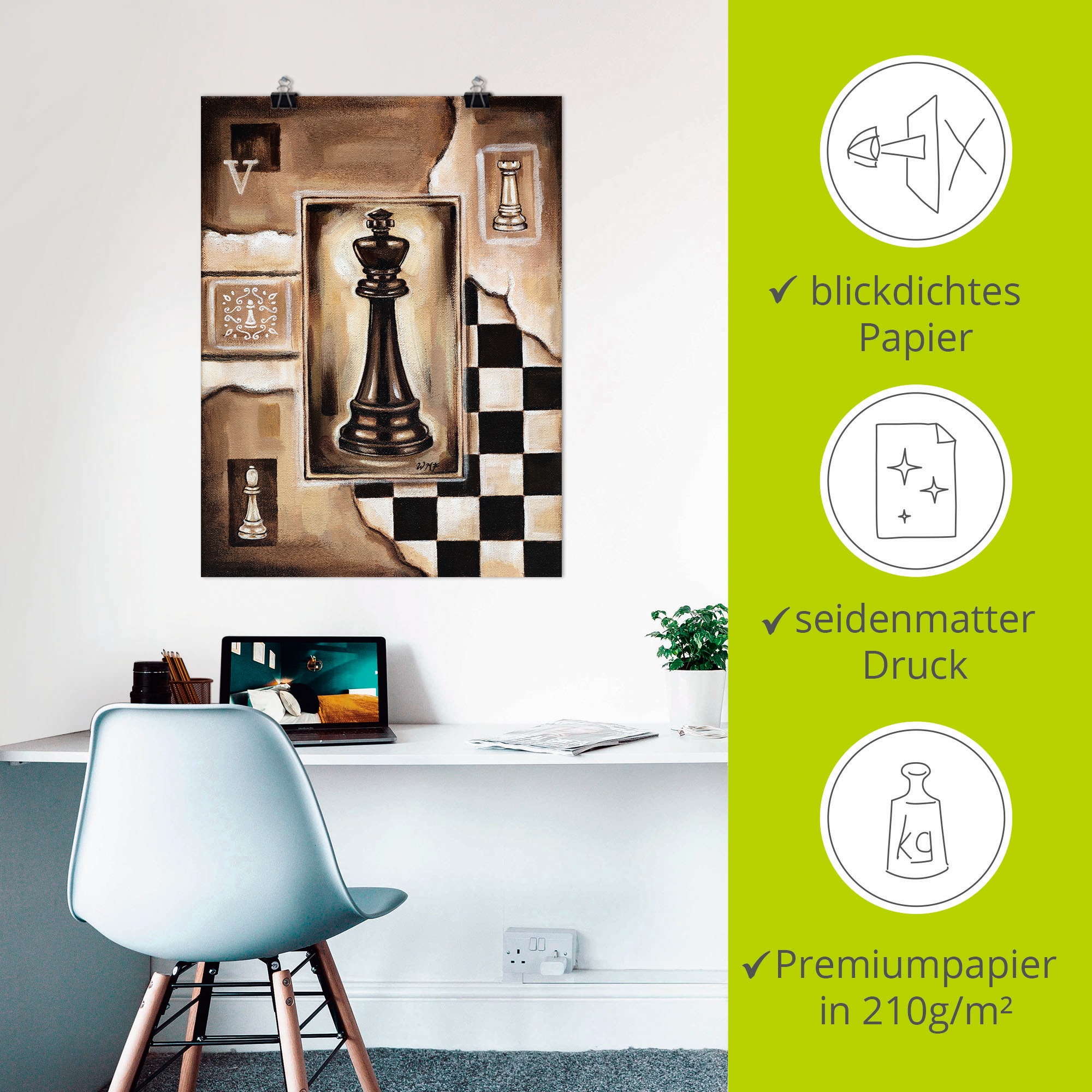 Artland Wandbild »Schach König« Schach 1 Stk. tlg. ohne Rahmen