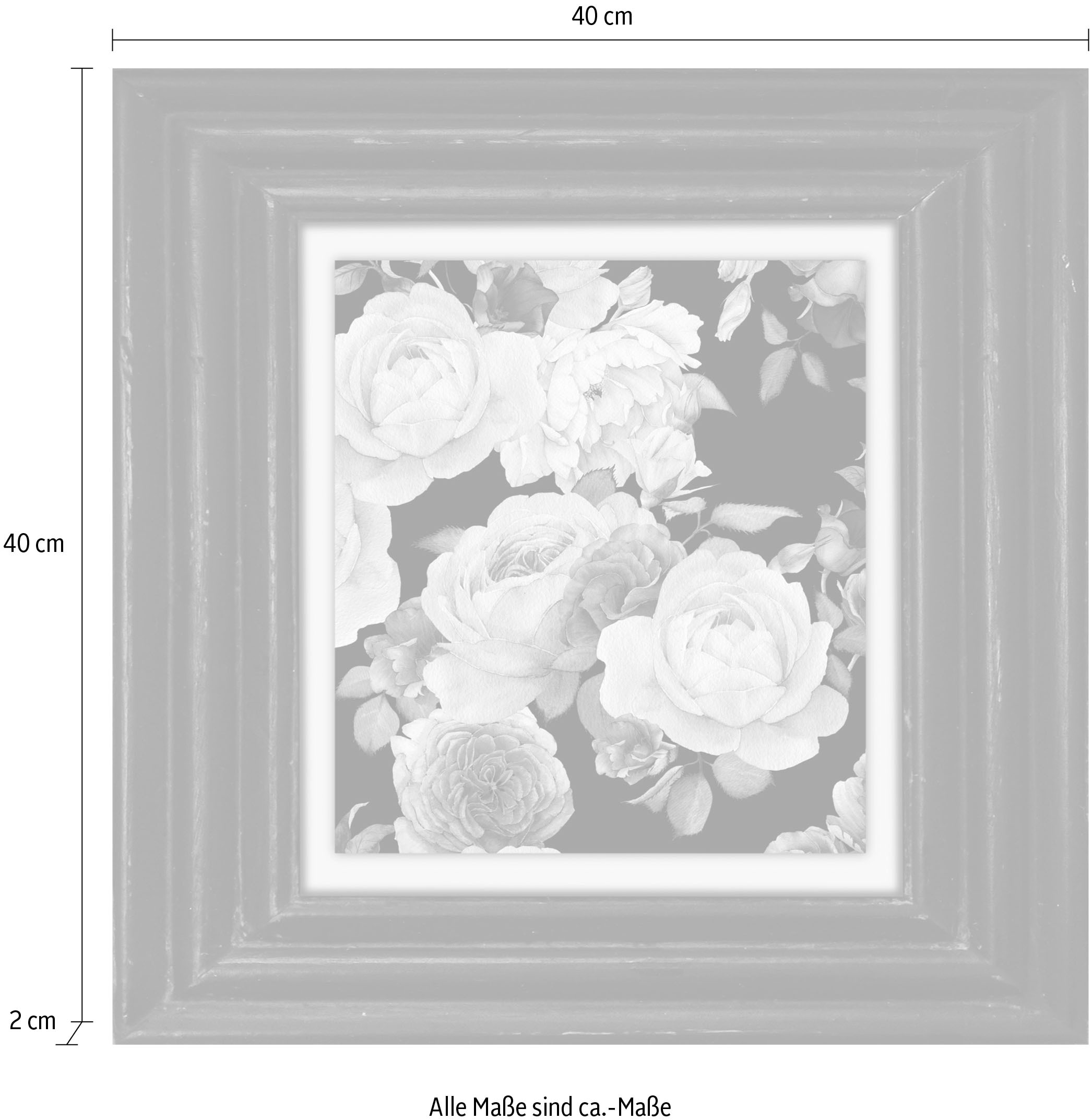 queence Leinwandbild »Blumen« Blumen | Blumenbilder | Garten | Gartenbilder | Kunst | Stillleben Premium-Leinwandstoff, Handarbeit aus Deutschland, 40x40cm