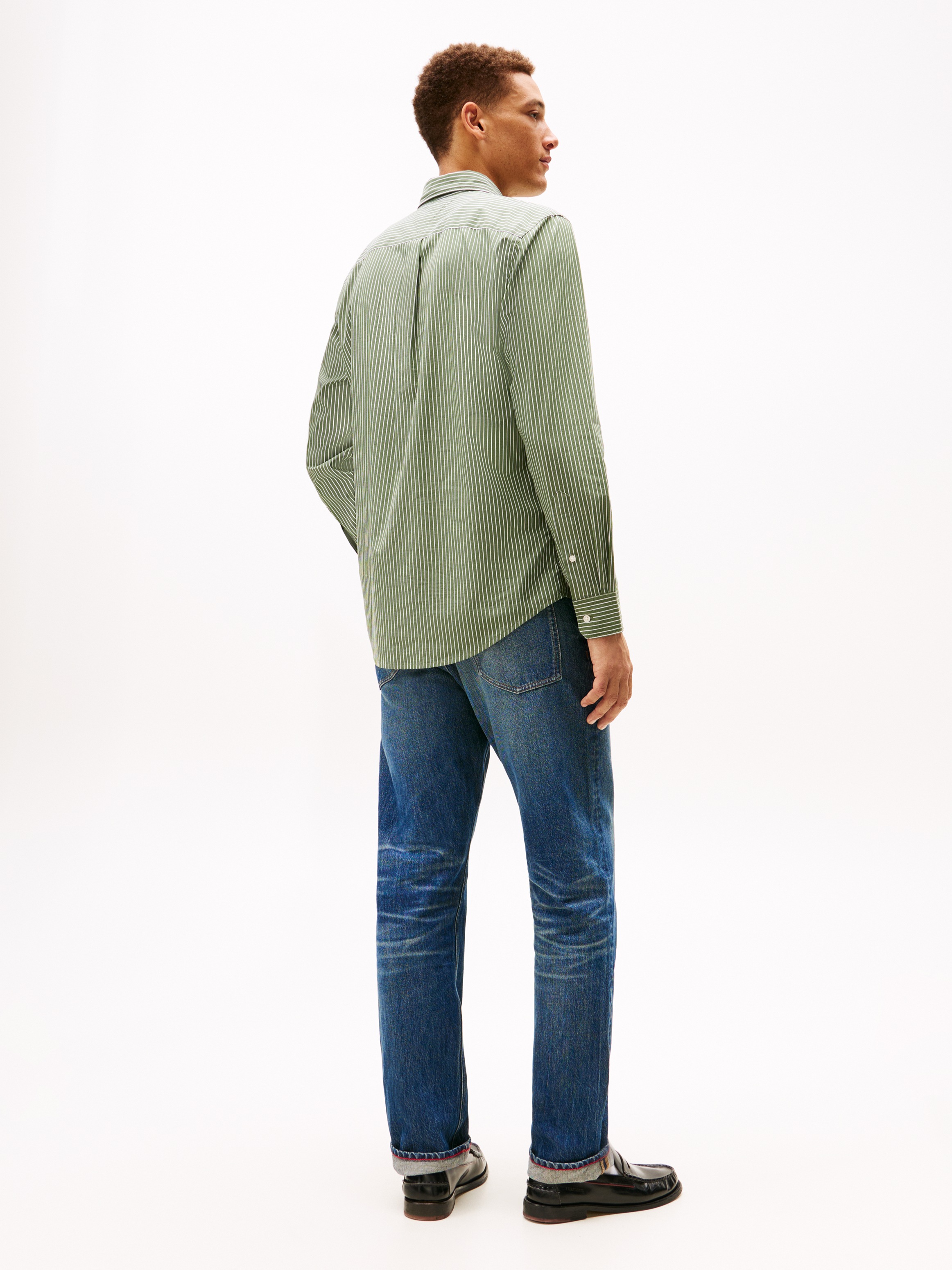 Tommy Hilfiger Langarmhemd »CORE HAIRLINE POPLIN« regular fit, Button-down-Kragen, fein gestreift