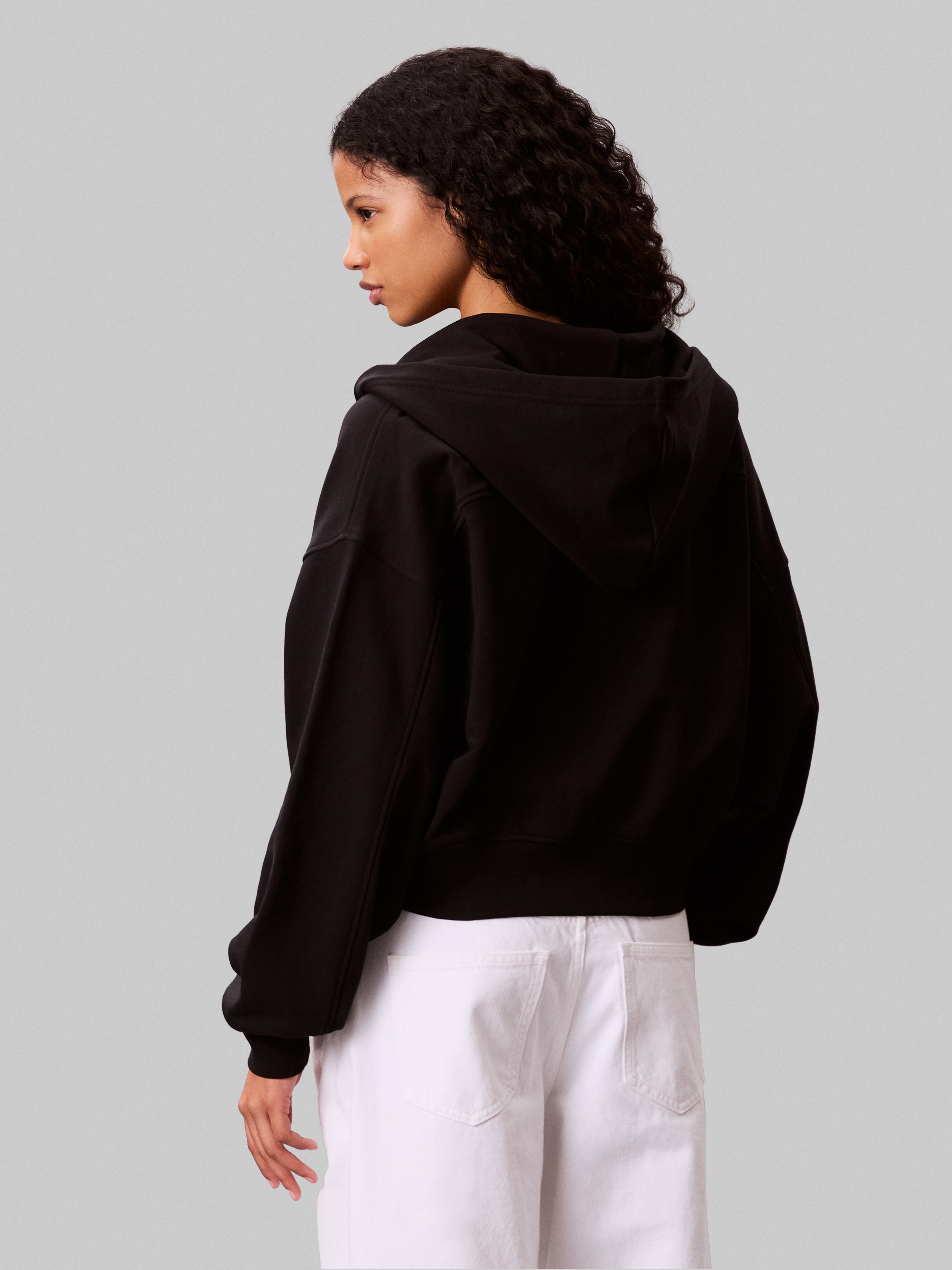 Calvin Klein Jeans Veste sweat »A- FRNCH TRRY BDG LG« Oversized Fit, mit Kapuze, reine Baumwolle