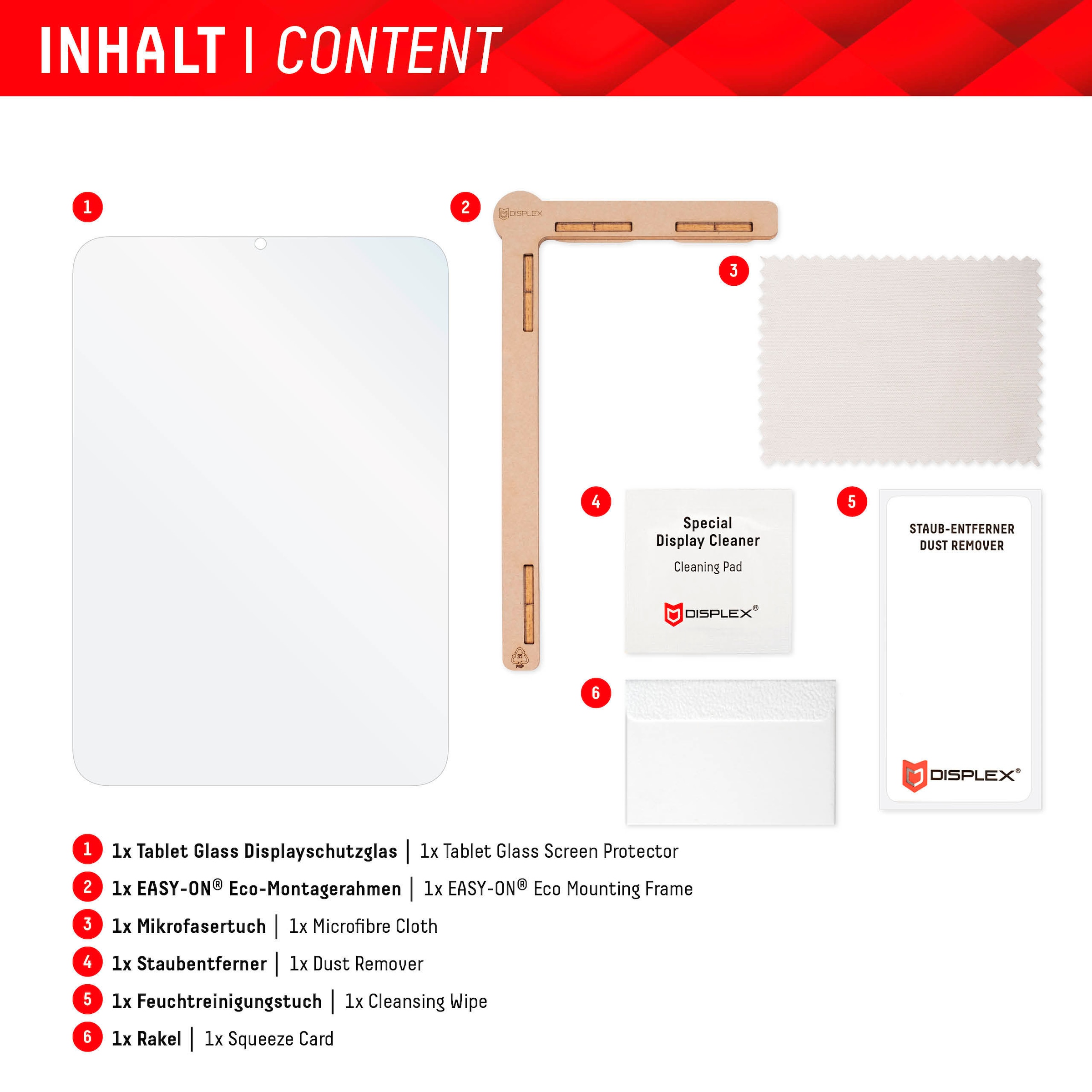 Displex Displayschutzfolie »Tablet Glass« für Samsung Galaxy Tab S7;Samsung Galaxy Tab S8;Samsung Galaxy Tab S9;Samsung Galaxy Tab S9 FE