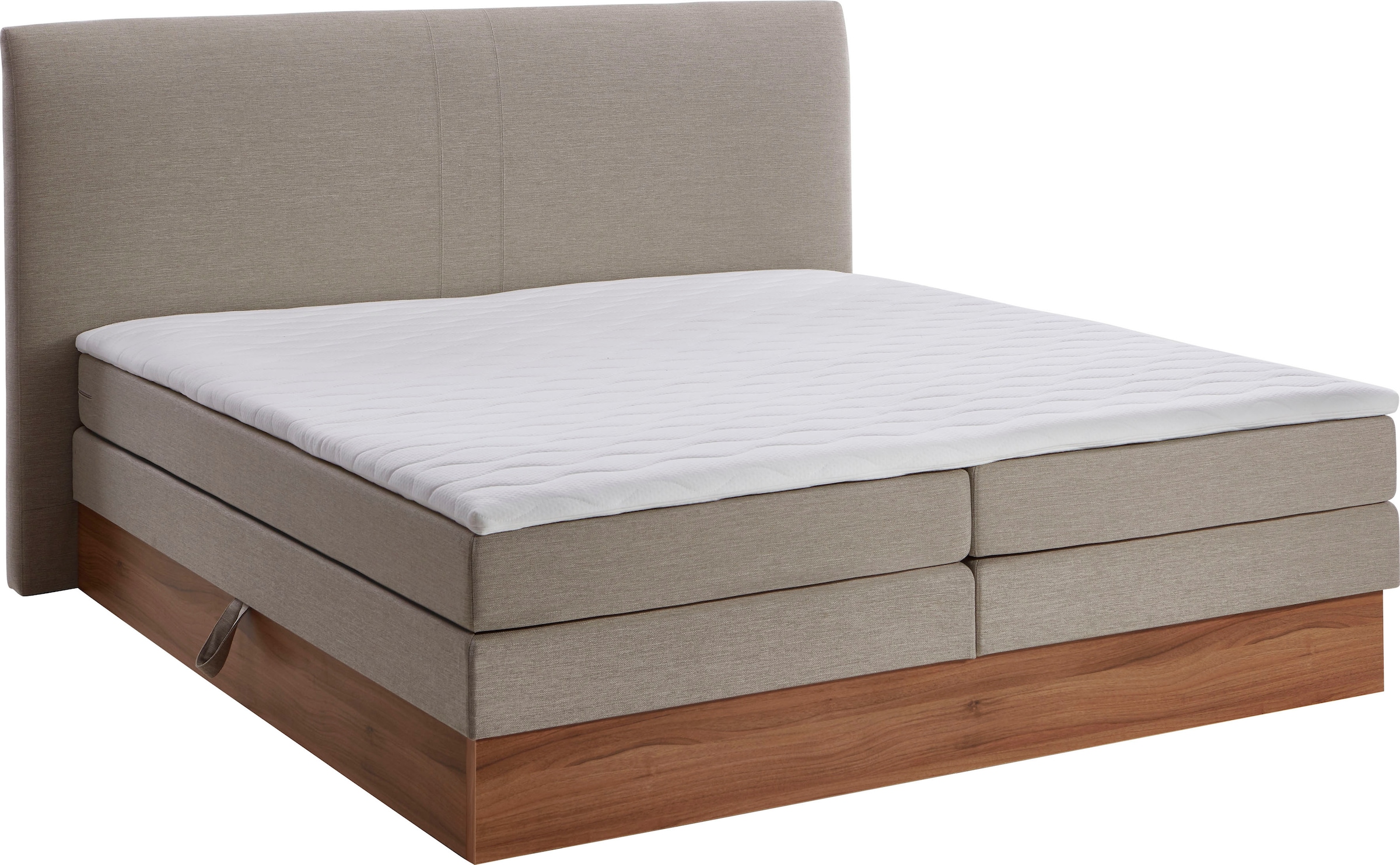 Home affaire Boxspringbett »Blomen« mit Walnuss-Dekor, mit Bettkasten, verschiedene Härtegrade, mit Topper