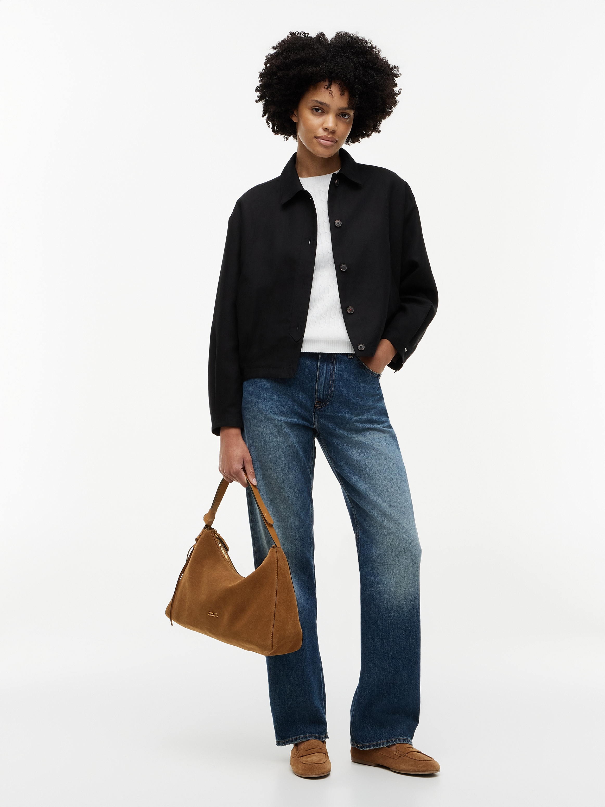 Tommy Hilfiger Sac à bandoulière »TH STATEMENT SHOULDER BAG SUEDE« sac bandoulière femme, sac à main avec logo