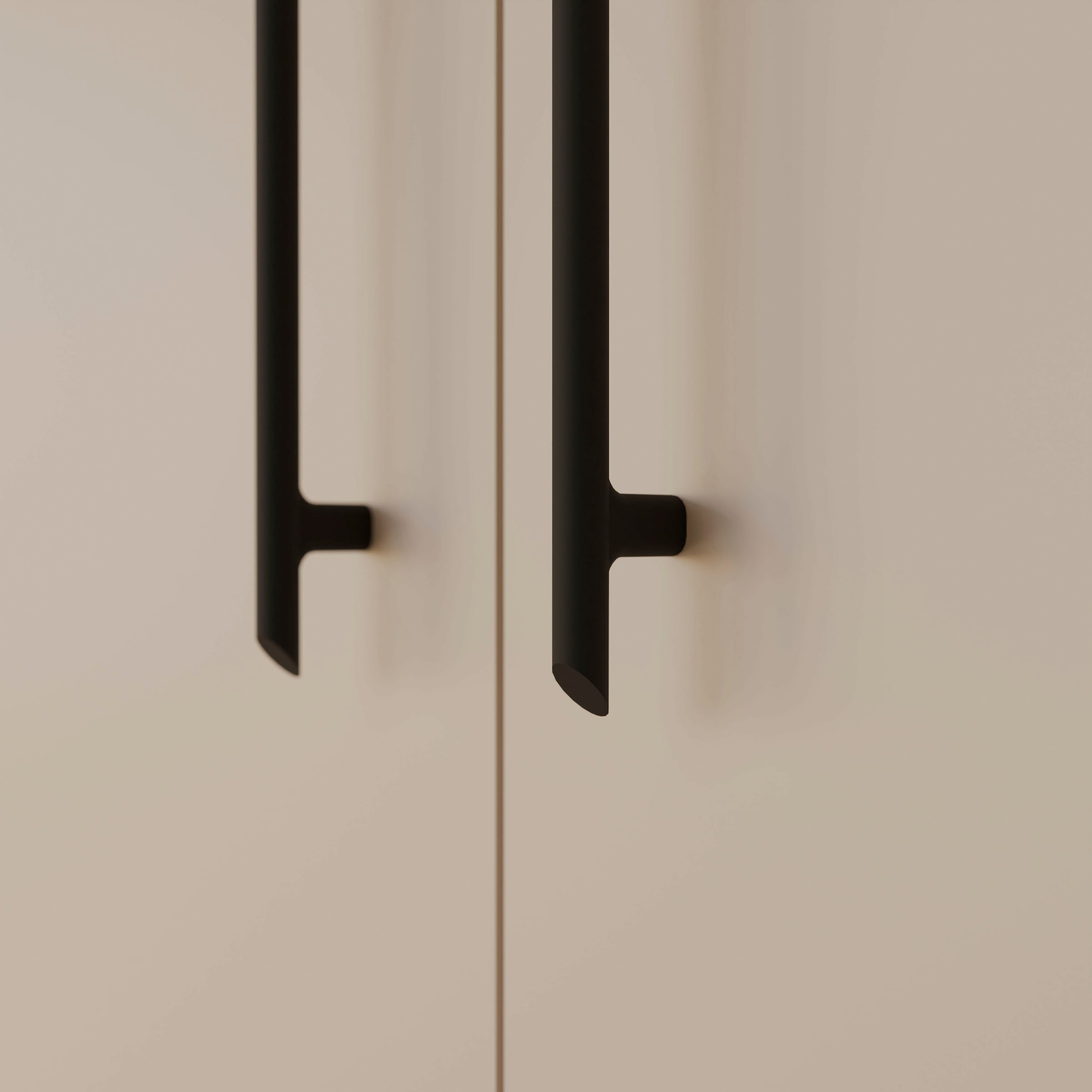 FORTE Armoires à vêtements »Mokkaris , Garderobe, zeitloses Design, 3 Türen, Made in Europe« L/H/P env. 144x200x59 cm,  Deux tiroirs, poignées barres noires, rangement, aussi en noir