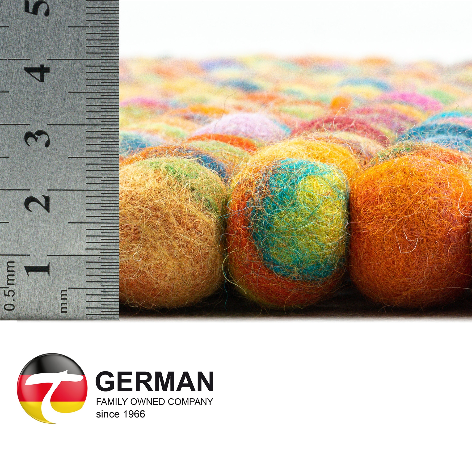 THEKO Wollteppich »Felty 2.2, handgefertigt« rund 22 mm Höhe Filzkugel-Teppich, reine Wolle, auch in rund & als Läufer