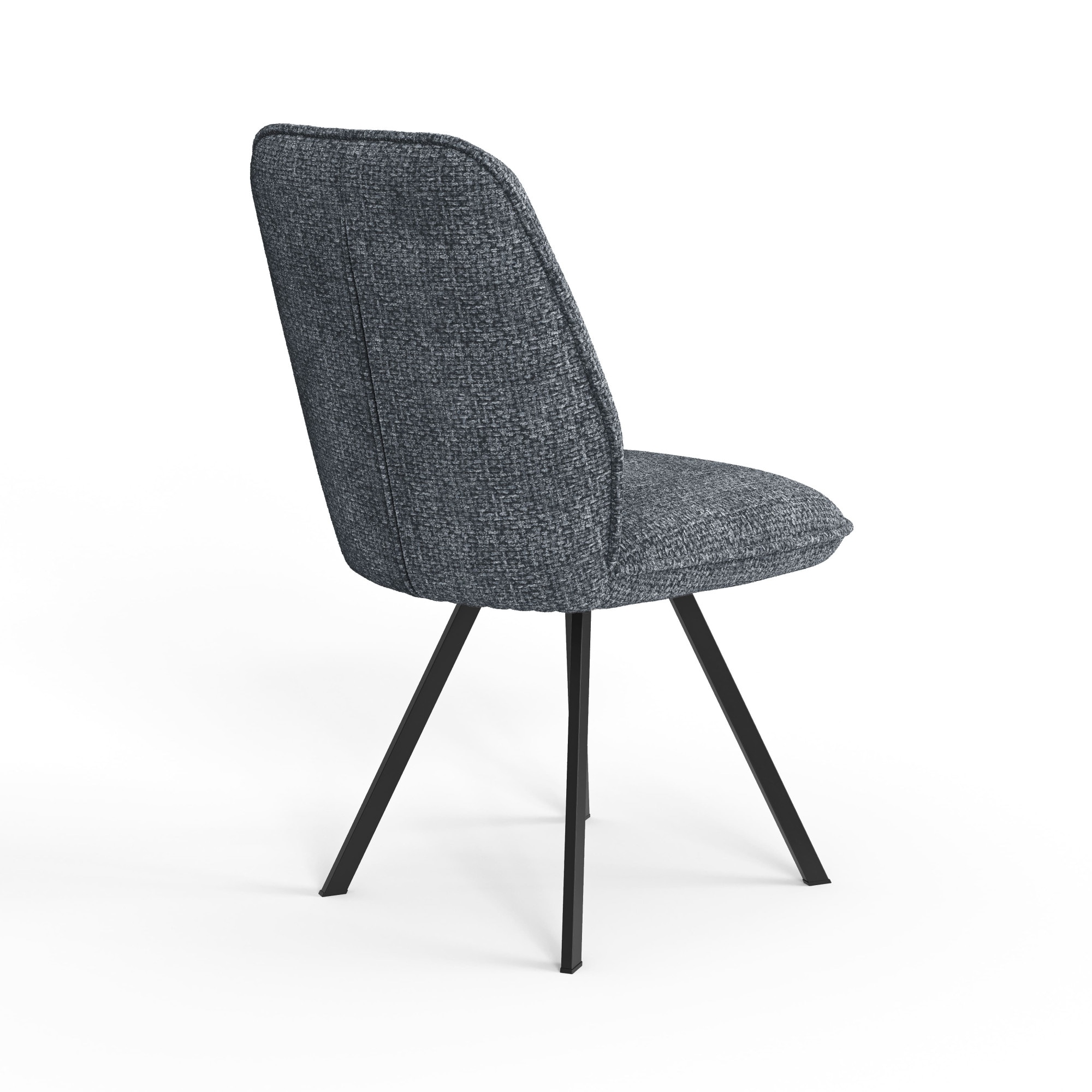 Home affaire Esszimmerstuhl »Mily Essstuhl, Wohnstuhl, Polsterstuhl, 4-Fussstuhl« (Set;Jugendliche) 2 Stk.mit schwarz pulverbeschichteten Metallbeinen, gepolstert, modern