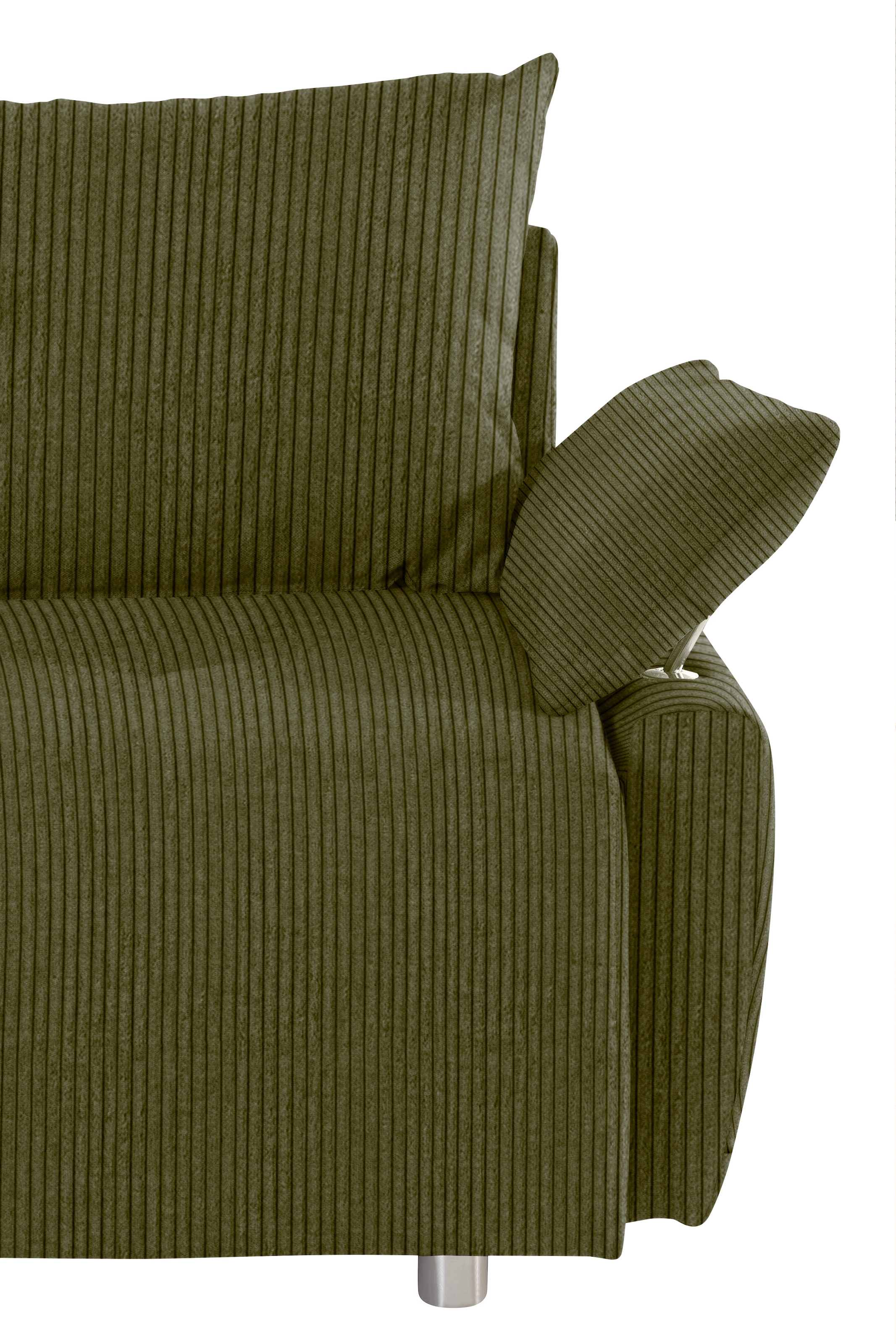 COLLECTION AB Canapé-lit »Funtastic, B: 212 cm, Liegel. 145x187 cm« Bettfunktion, Bettkasten, Armteilverstellung & 1 Zierkissen, Federkern