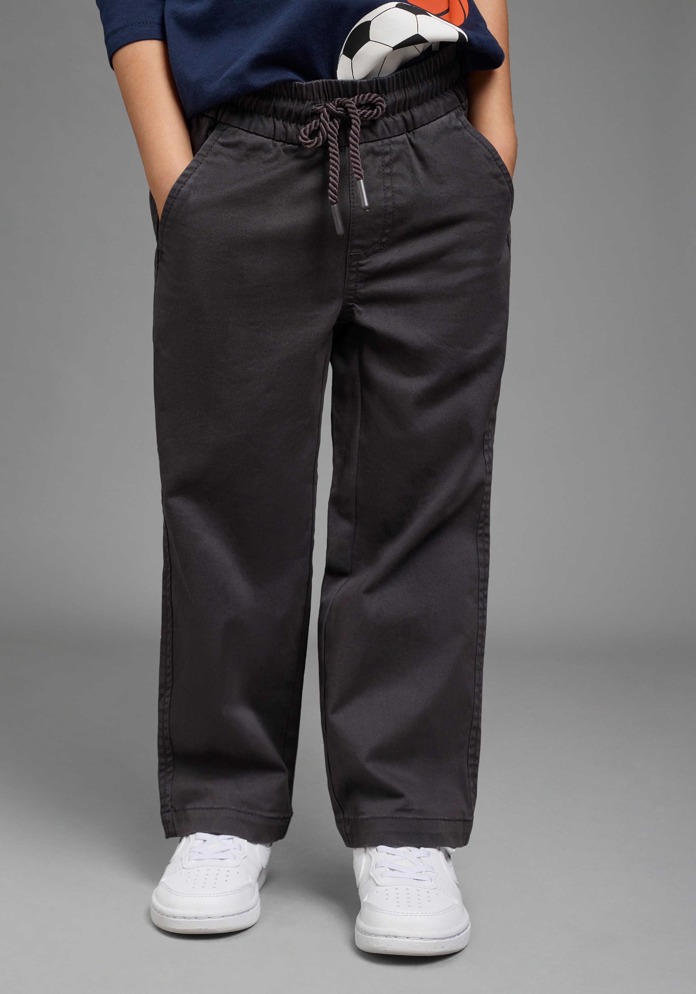 KIDSWORLD Pantalon à enfiler »Twillhose in Schlupfform«  coupe droite, avec élastique intérieur à la taille