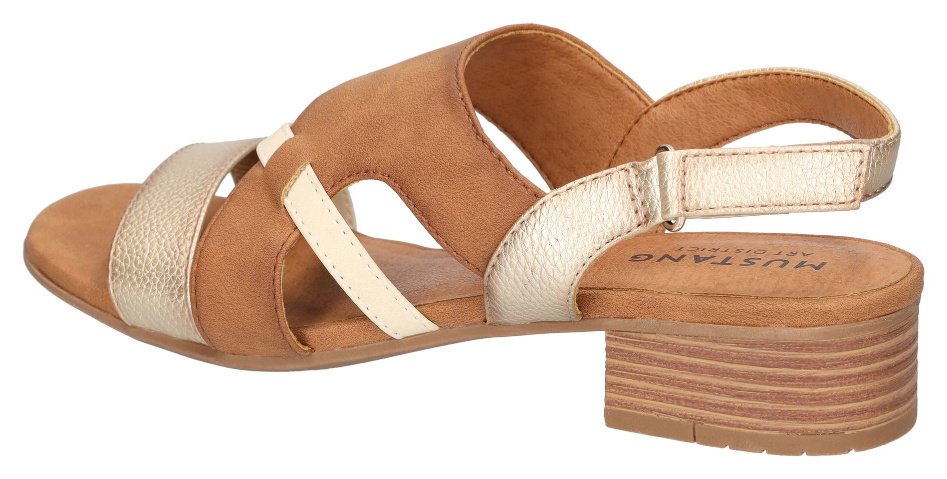 Mustang Shoes Sandalette  , Sandalette, Festtagsschuh mit Metallic-Einsätzen