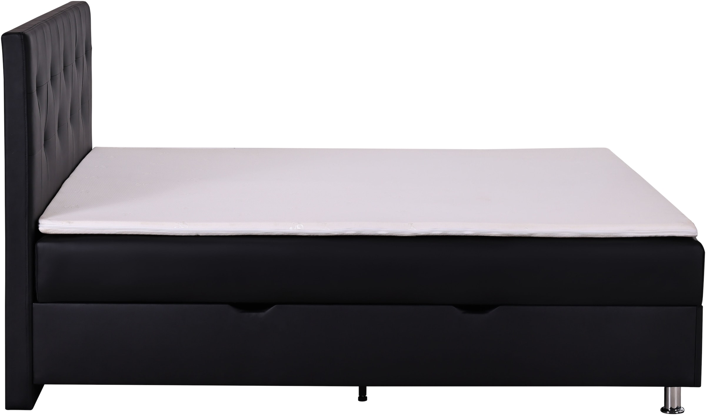 Home affaire Lit de boxe »Big Noux aus schwarzem Kunstleder mit Kristallsteinen im Kopfteil« inkl. Bettkasten, erhältlich in der Grösse 180x200cm