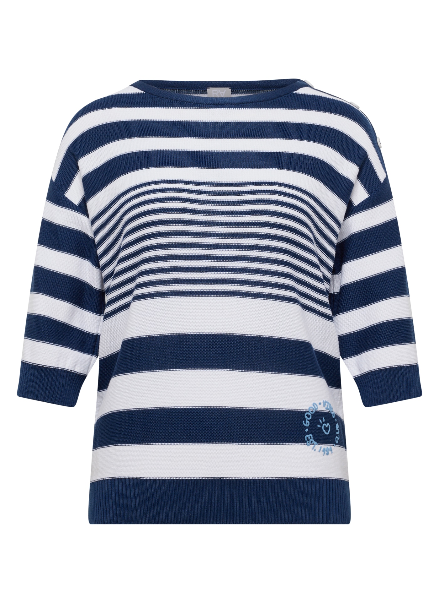 Rabe Pull à col rond mit Streifen Muster