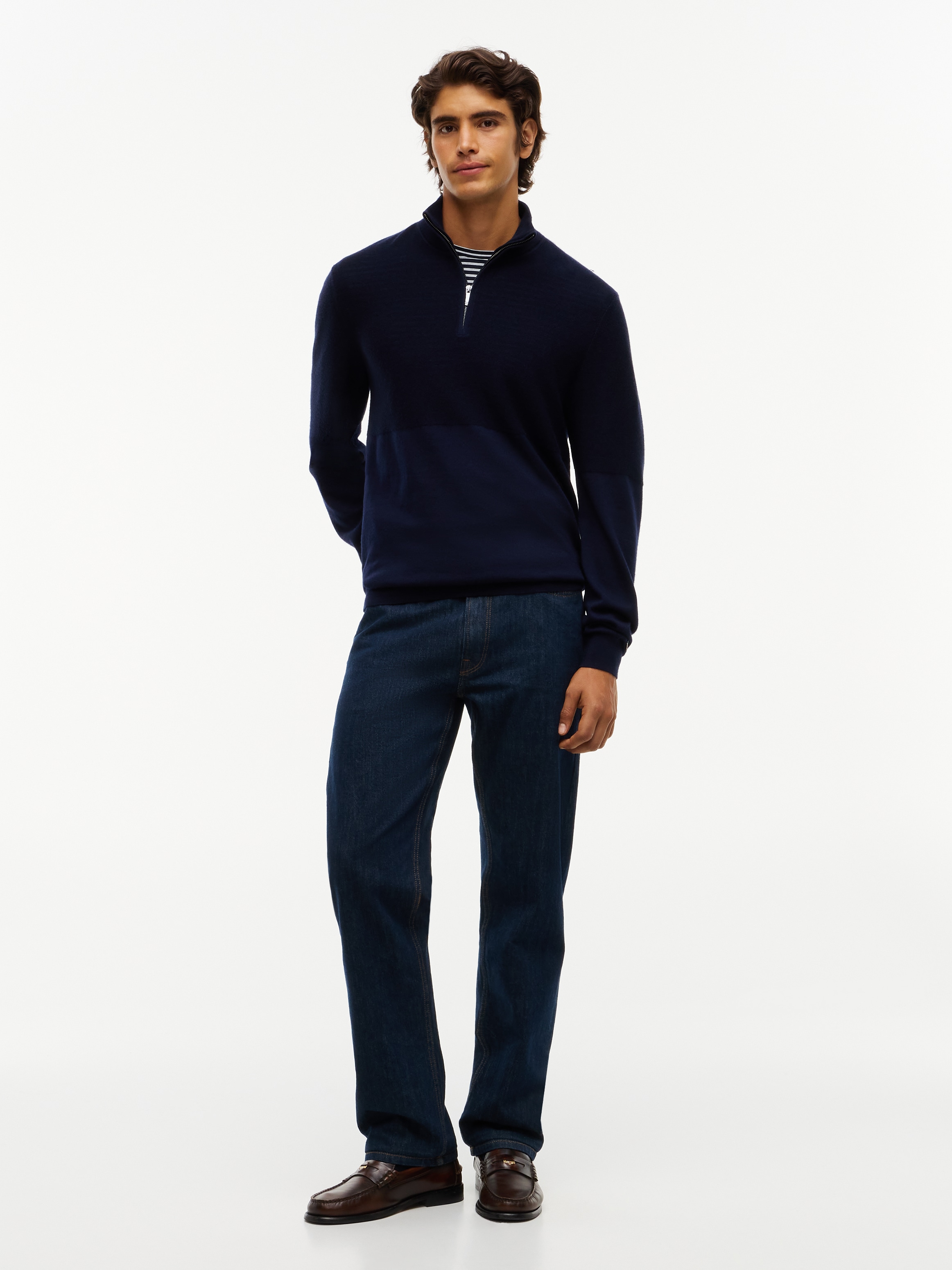 Tommy Hilfiger Pull à col montant »NY PERFORMANCE MOCK NECK« Col montant avec fermeture éclair