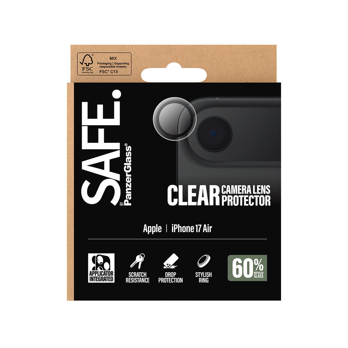 SAFE by PanzerGlass Verre de protection pour appareil photo »Camera Lens Protector« für Apple iPhone Air Kameraschutz,Linsenschutz,Objektivschutz, kratz- & stossfest