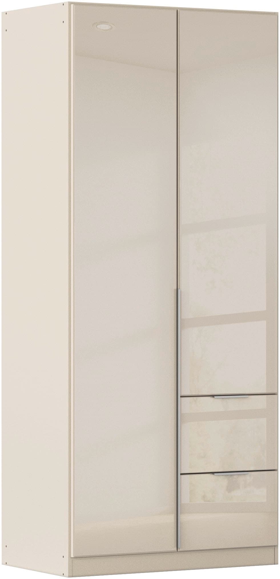 GOODproduct Drehtürenschrank »Kleiderschrank Kleiderschränke Schrank Garderobe AGORDO mit Glasfront« in zwei Griff-Farben, Breiten 91-360 cm,  mit Aussenschubkästen, in 7 Breiten und 2 Höhen MADE IN GERMANY