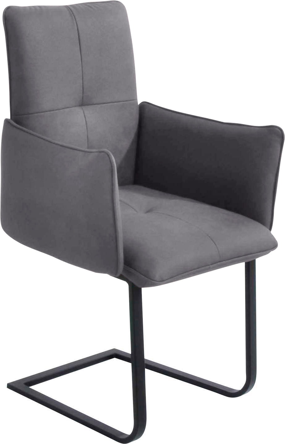 K+W Komfort & Wohnen Freischwinger () Freischwinger, Gestell in Metall schwarz, Steppung im Sitz und Rücken