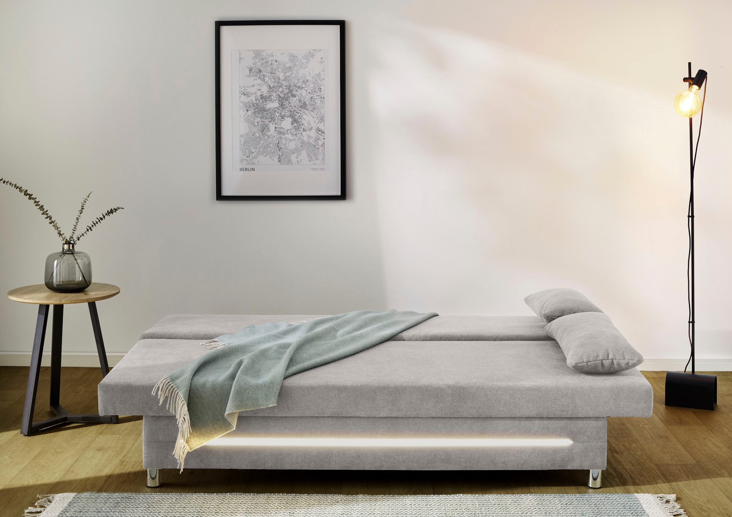Jockenhöfer Gruppe Canapé-lit »Sunrise, B: 191 cm, Liegefl. 120x191 cm« avec fonction lit, coffre de rangement et éclairage, notre prix bas permanent